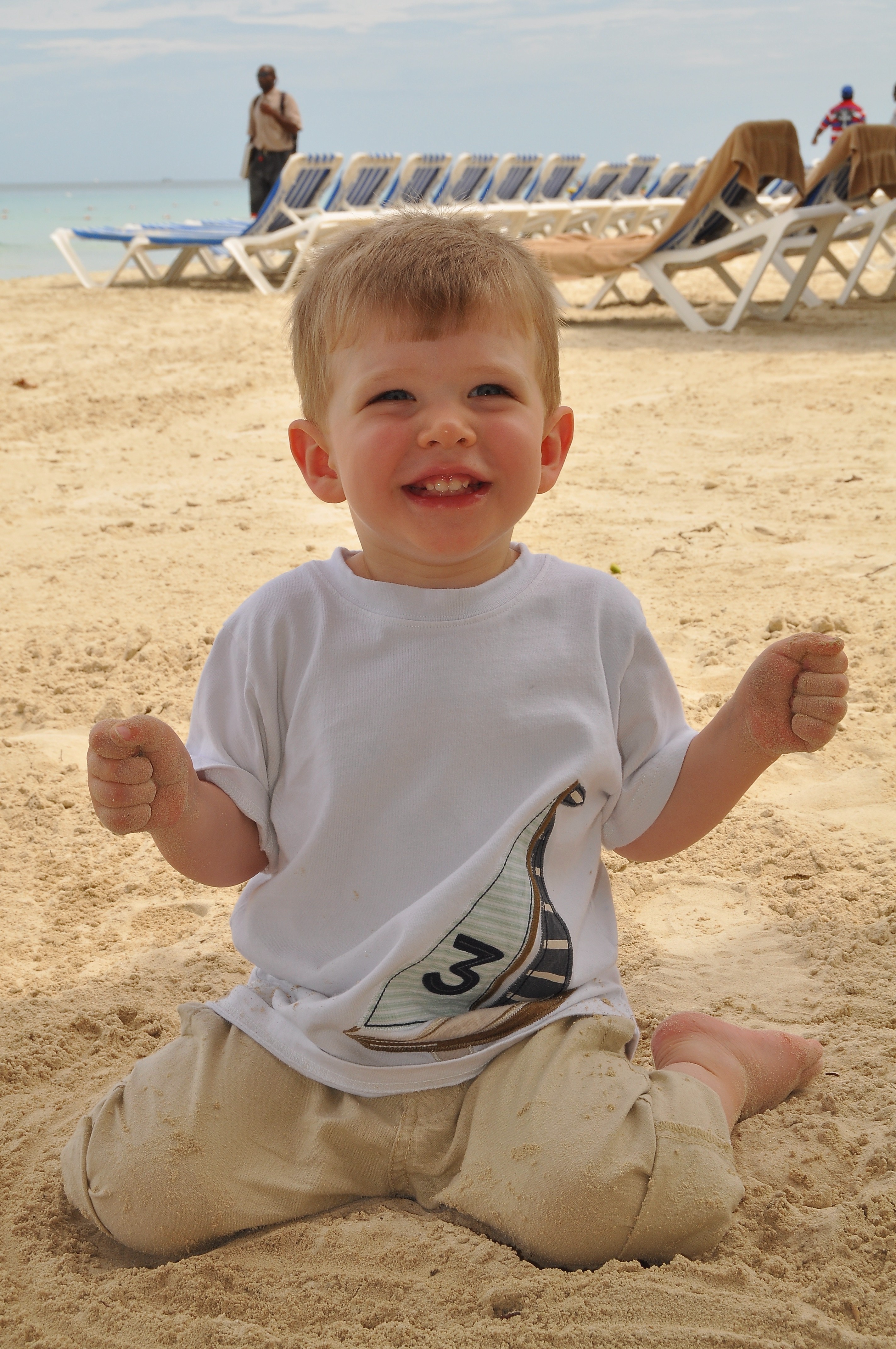 Boy at the beach photo