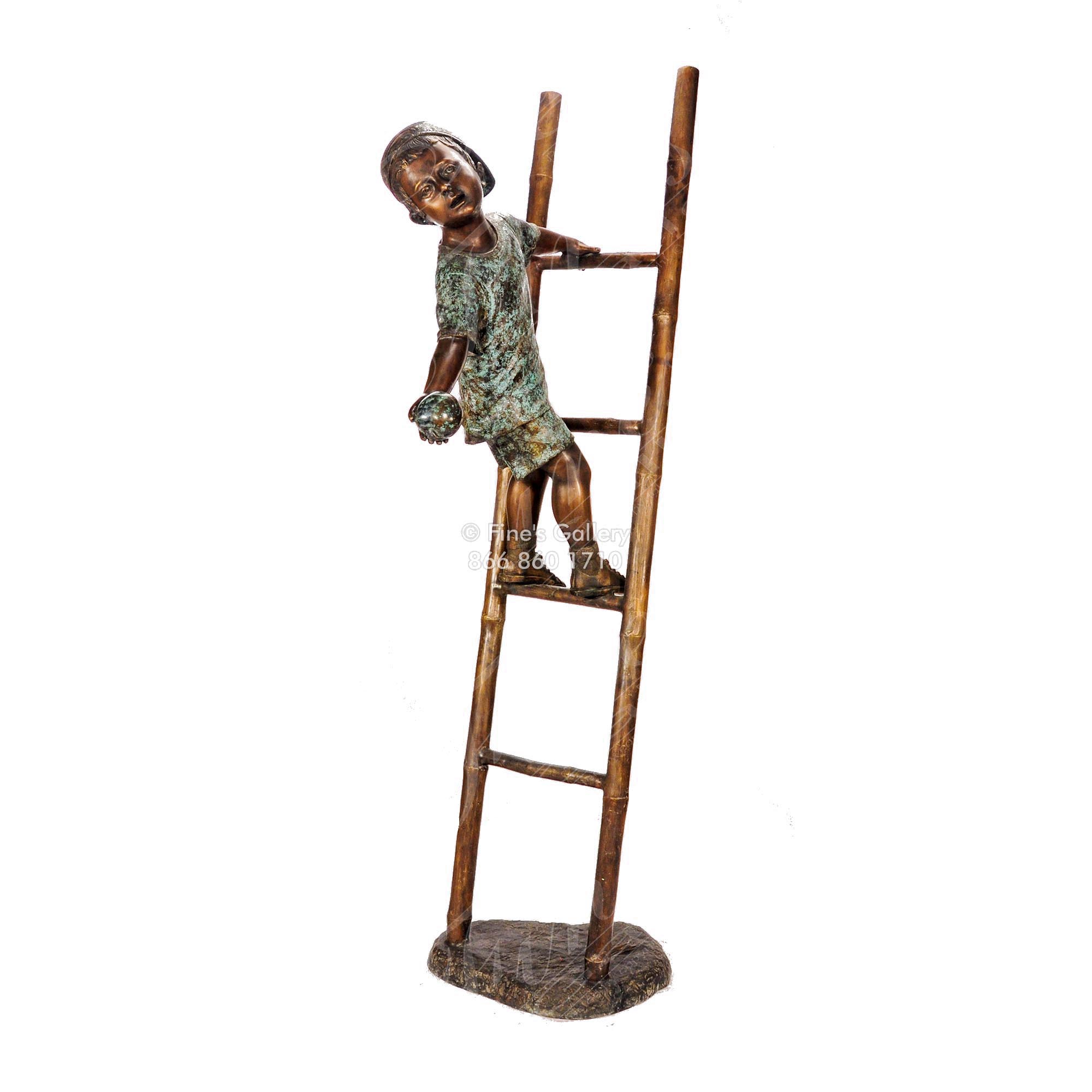Boy on a Ladder - Bronze Statue Children - Beautiful Designs from ...