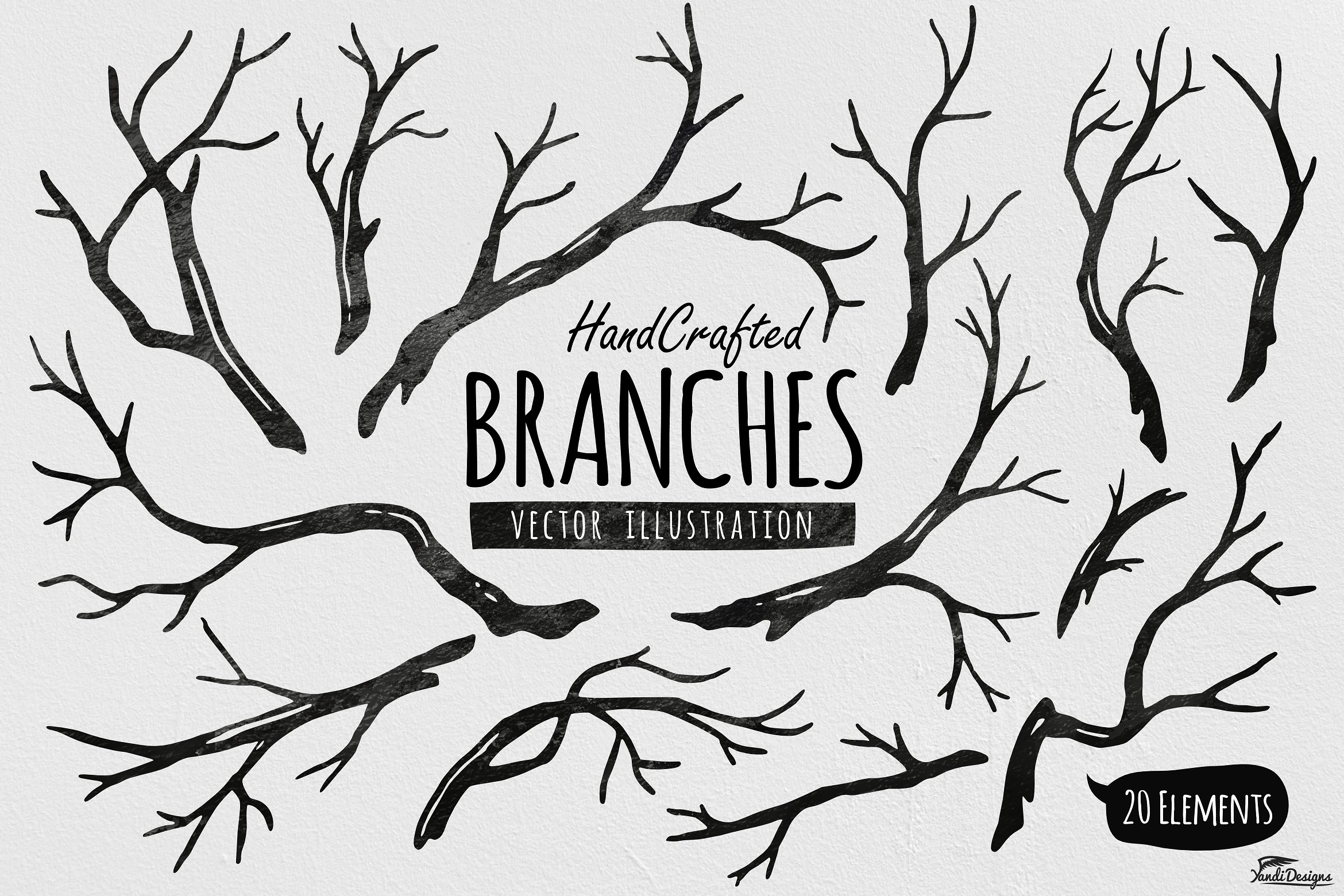 Hand Crafted Tree Branches Vector ~ Objects ~ Creative Market