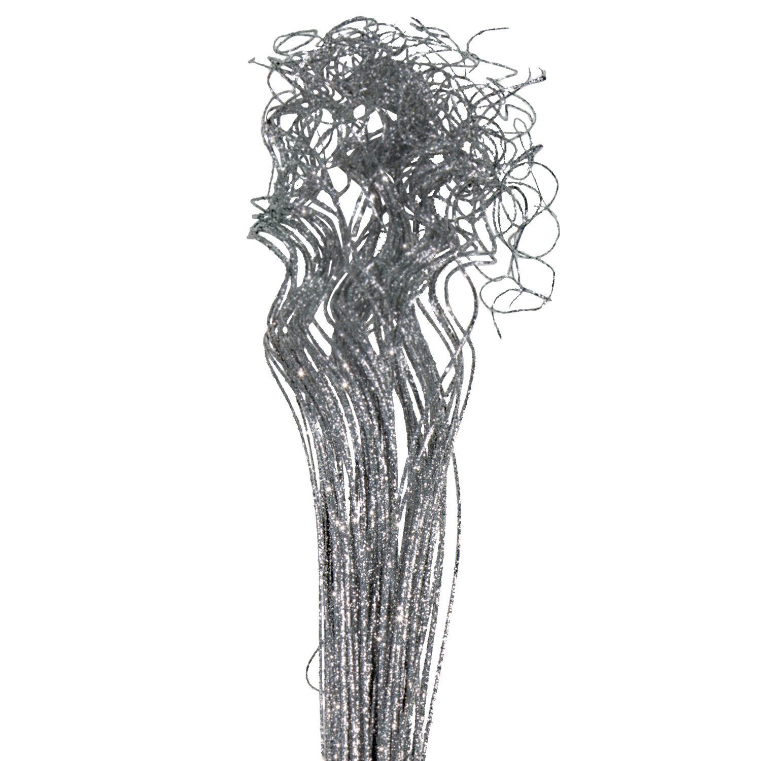 Amazon.com: Silver Sparkle Glitter Curly Ting Ting Branches Vase ...
