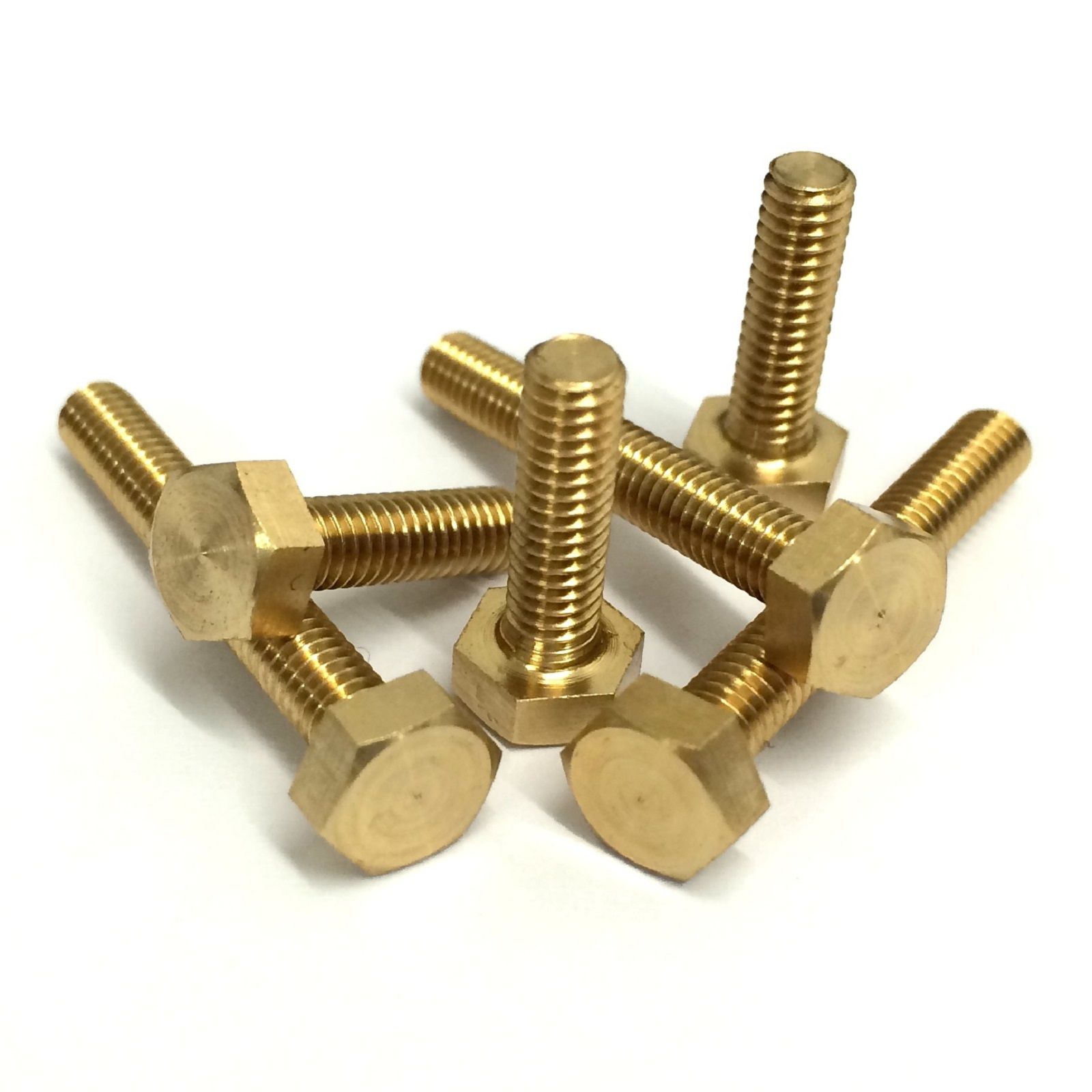 5BA Hexagon Bolts - Brass - 10 Pack