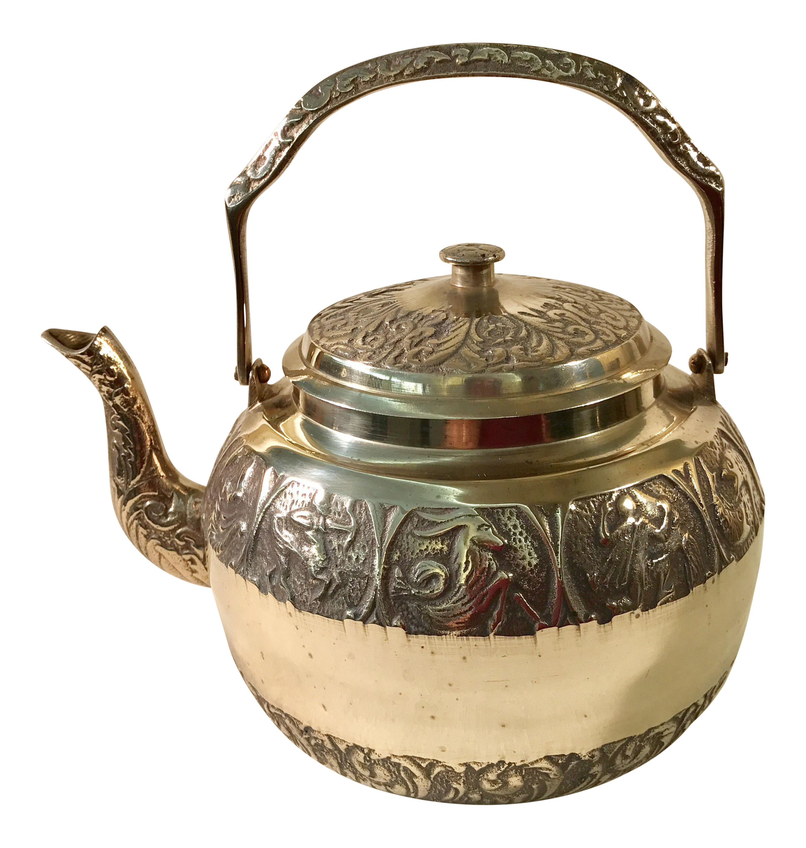 Vintage Zodiac Brass Tea Kettle | Chairish