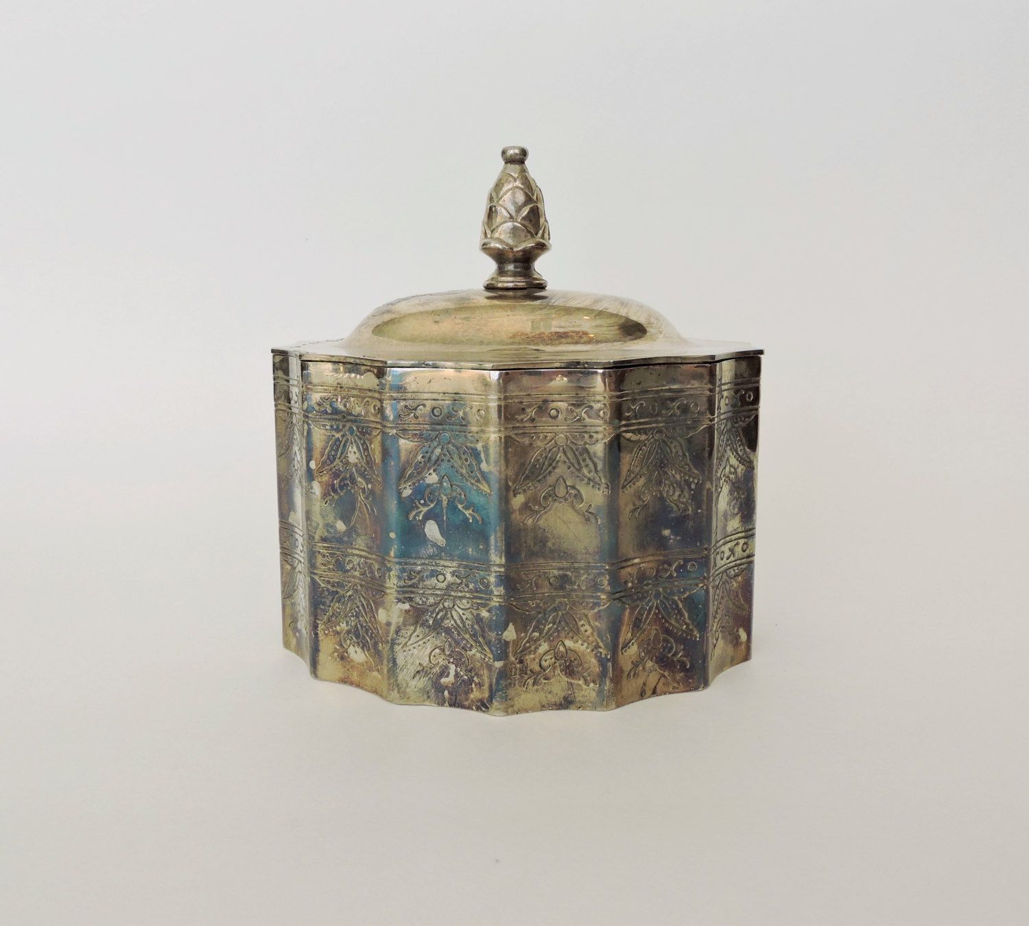Vintage Silver Jewelry Box, Lidded Godinger Silver Plated Trinket ...