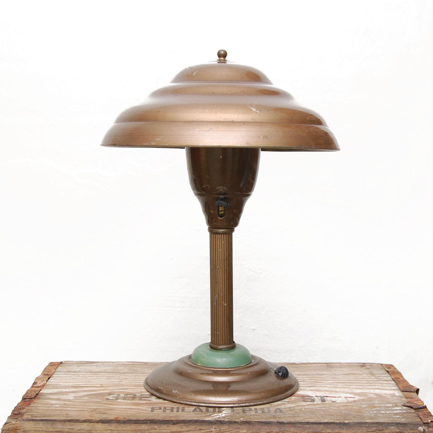 Antique Brass Colored Desk Lamp Art Deco | Brass color, Desk lamp ...