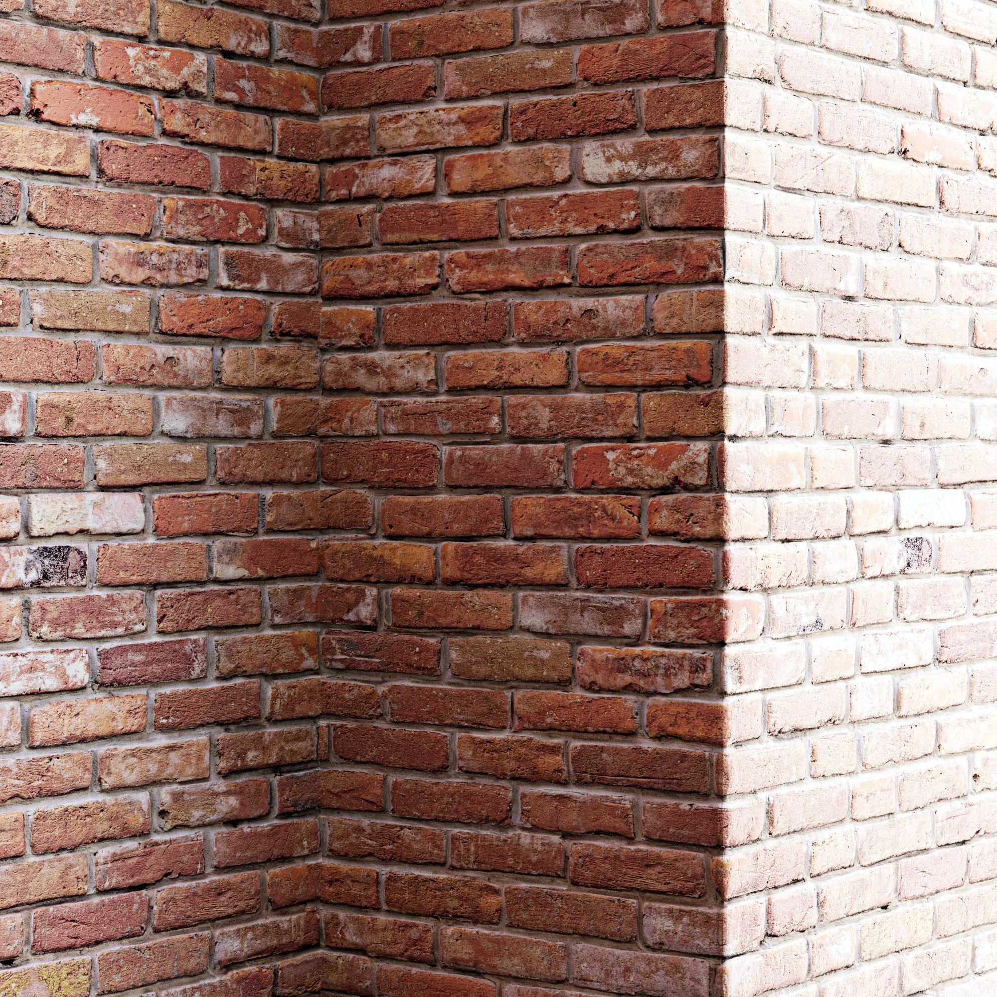 Old red brick wall 3D | CGTrader