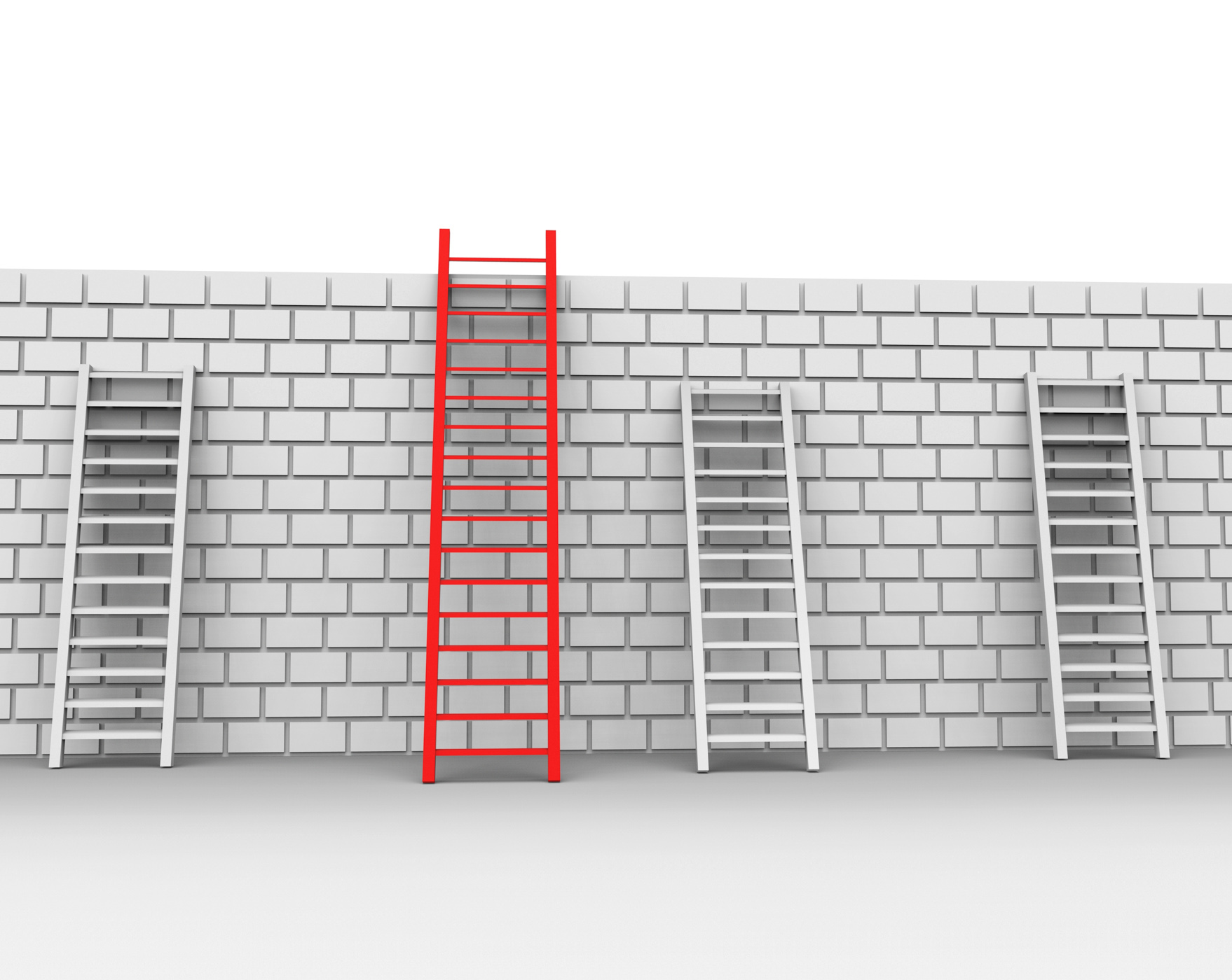 Brick Wall Shows Chalenges Ahead And Brickwall, Barrier, Ladders, Upward, Steps, HQ Photo