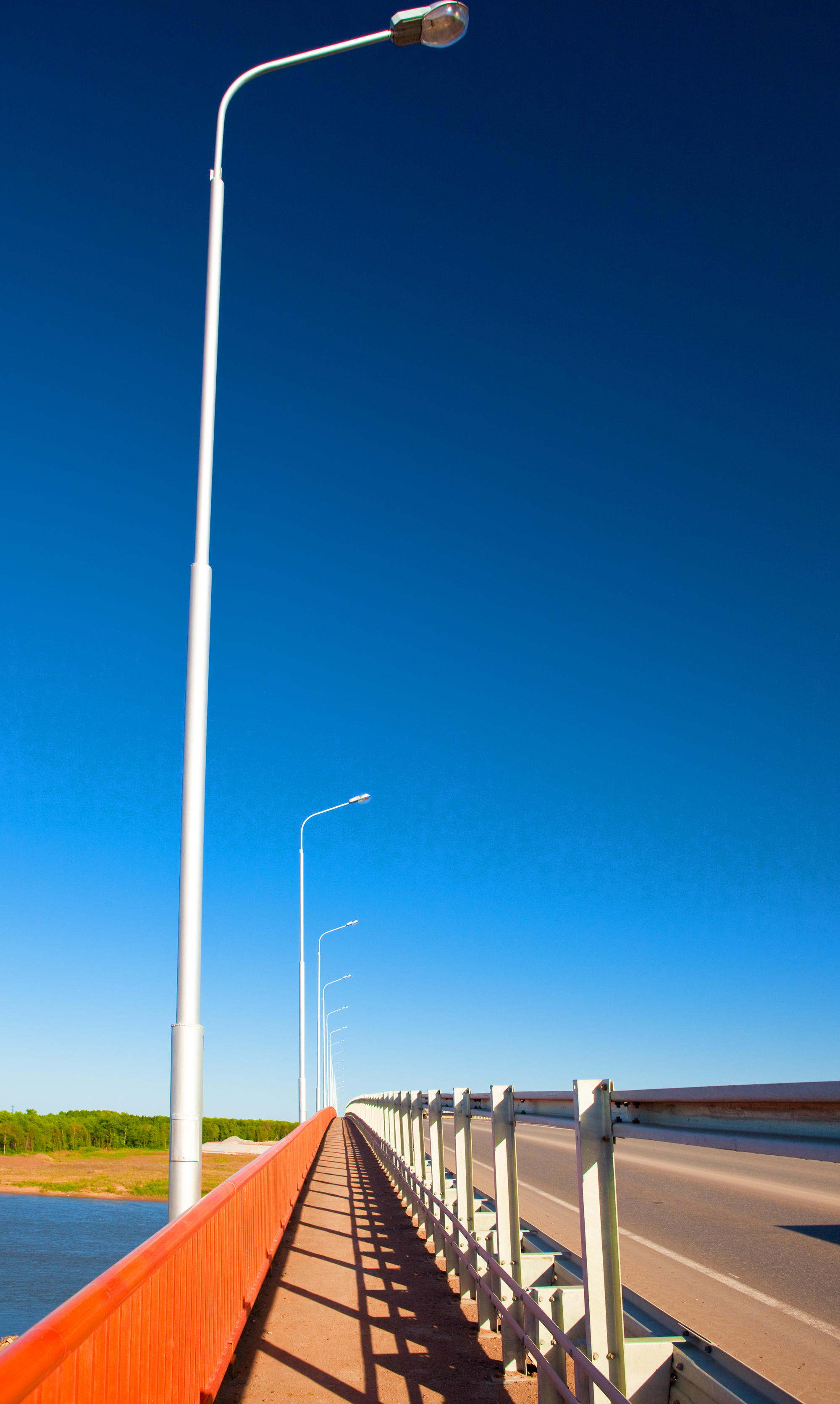 Bridge, Pole, Road, Sky, HQ Photo