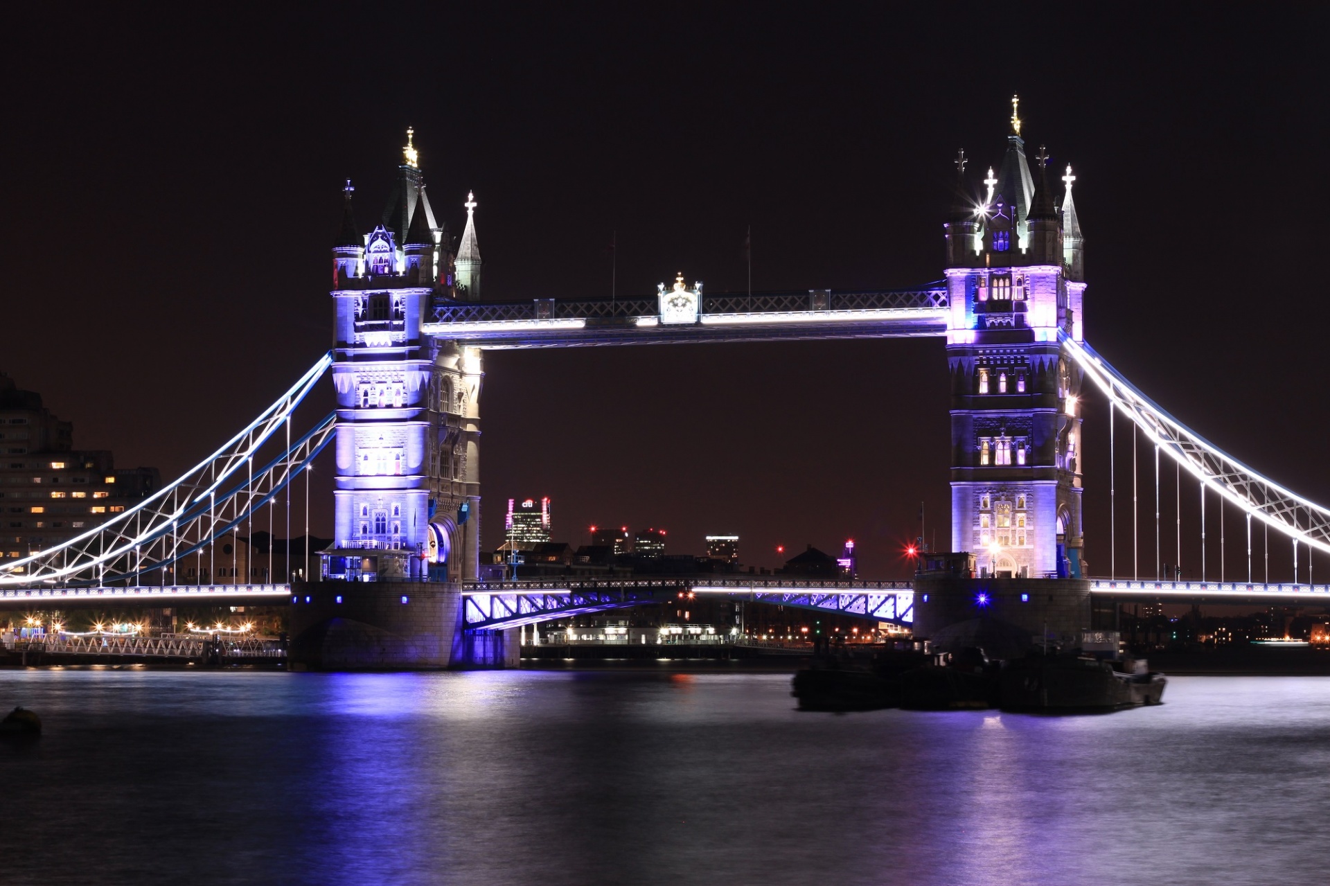 Tower Bridge At Night Free Stock Photo - Public Domain Pictures