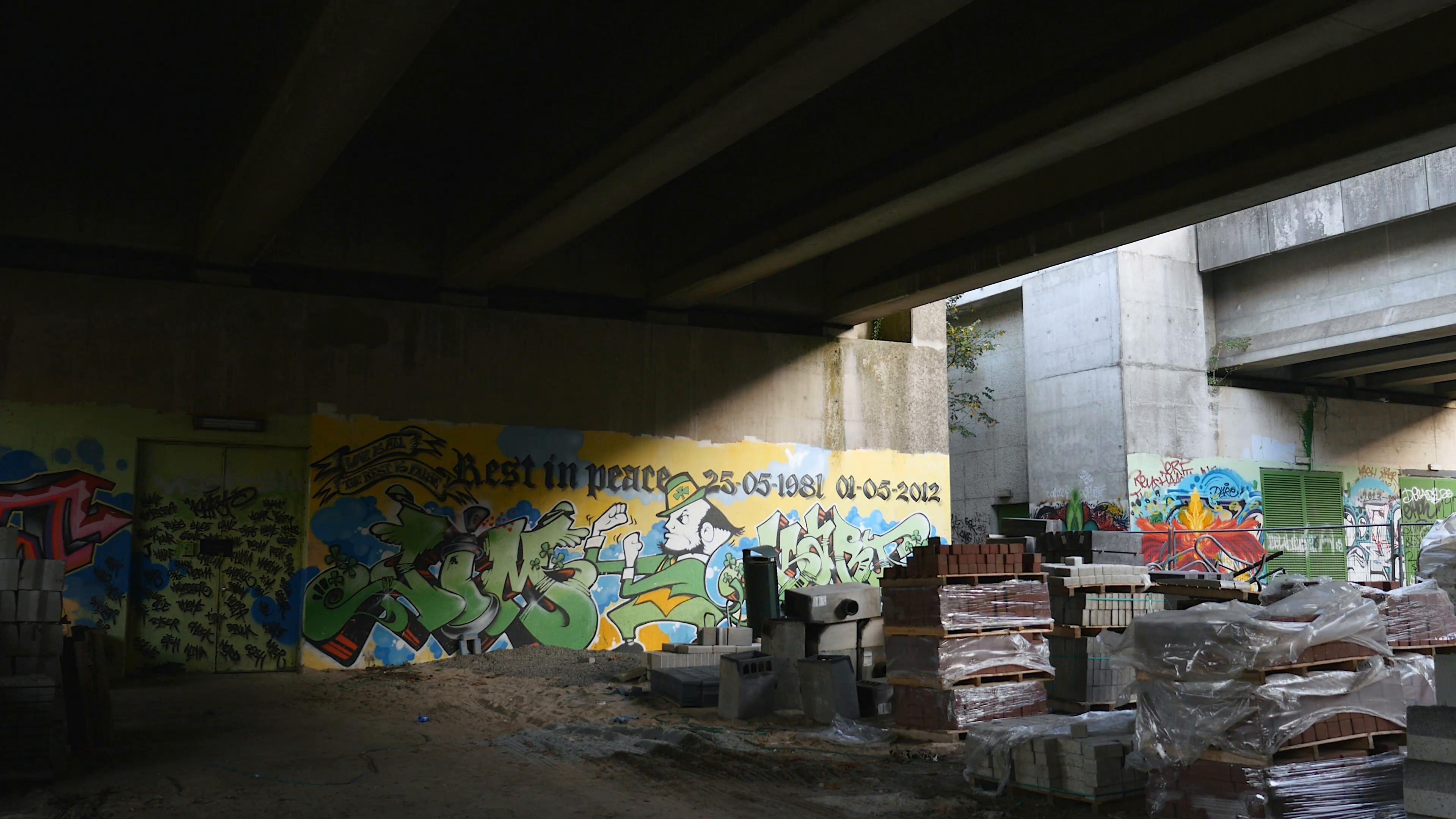 Graffiti under bridge Stock Video Footage - VideoBlocks