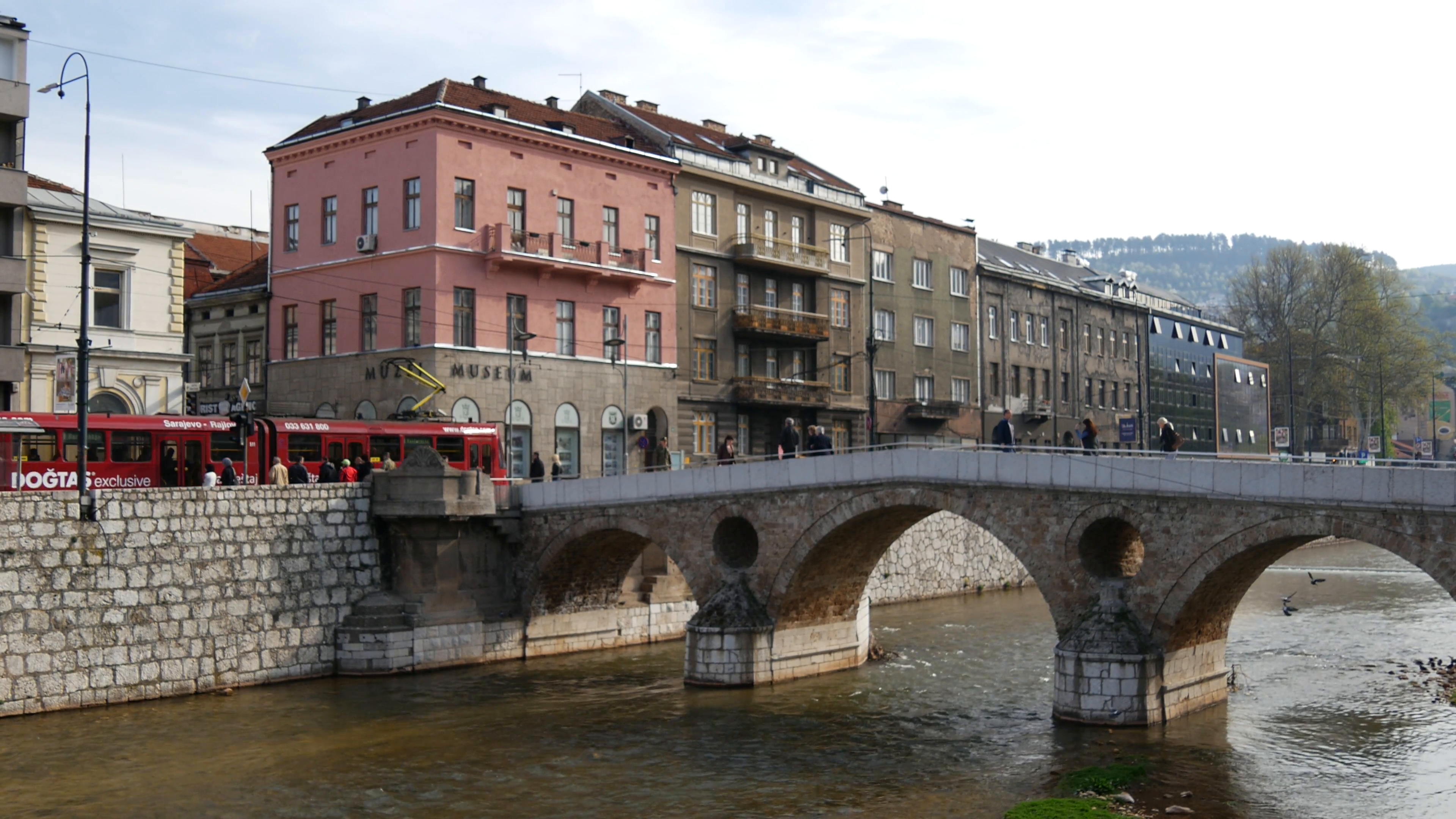 Latin Bridge a historic Ottoman bridge over the River Miljacka in ...