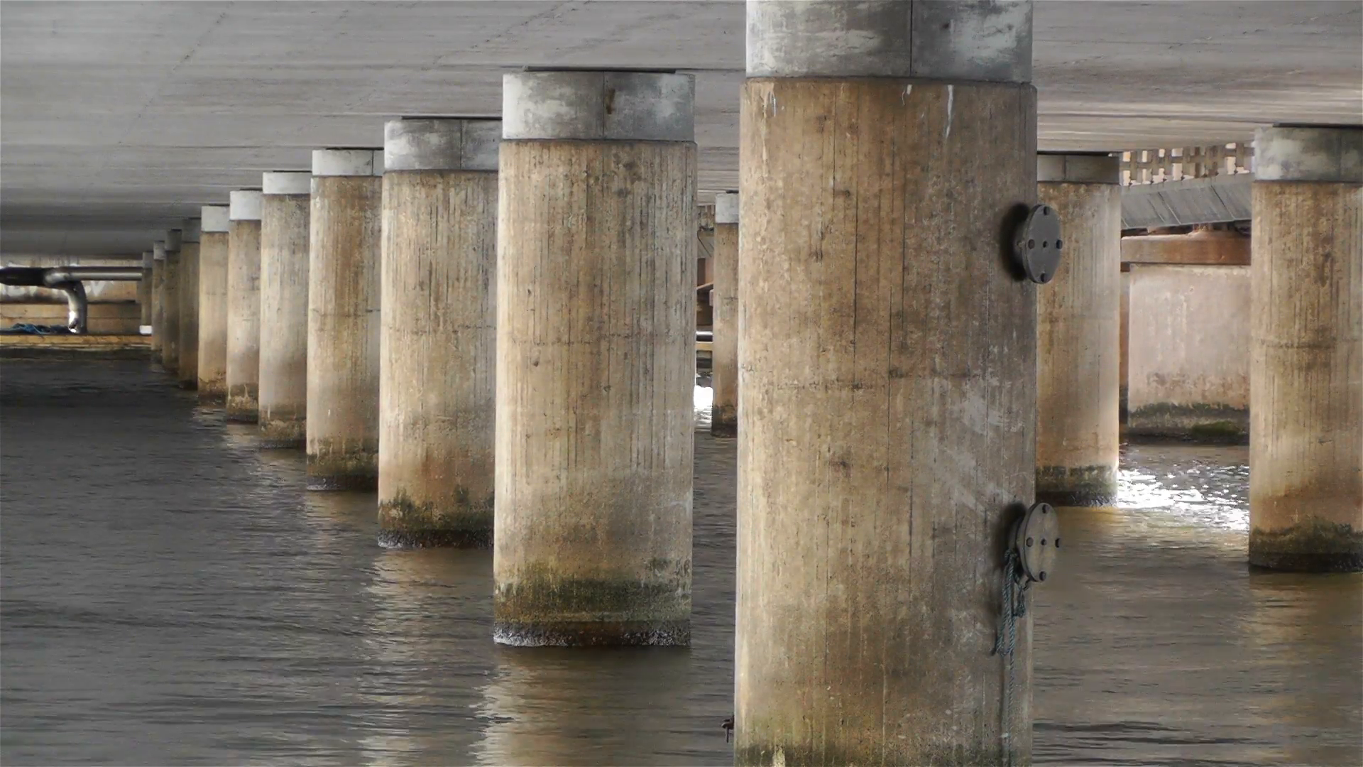 Concrete Bridge Pillars in Water Stock Video Footage - Videoblocks
