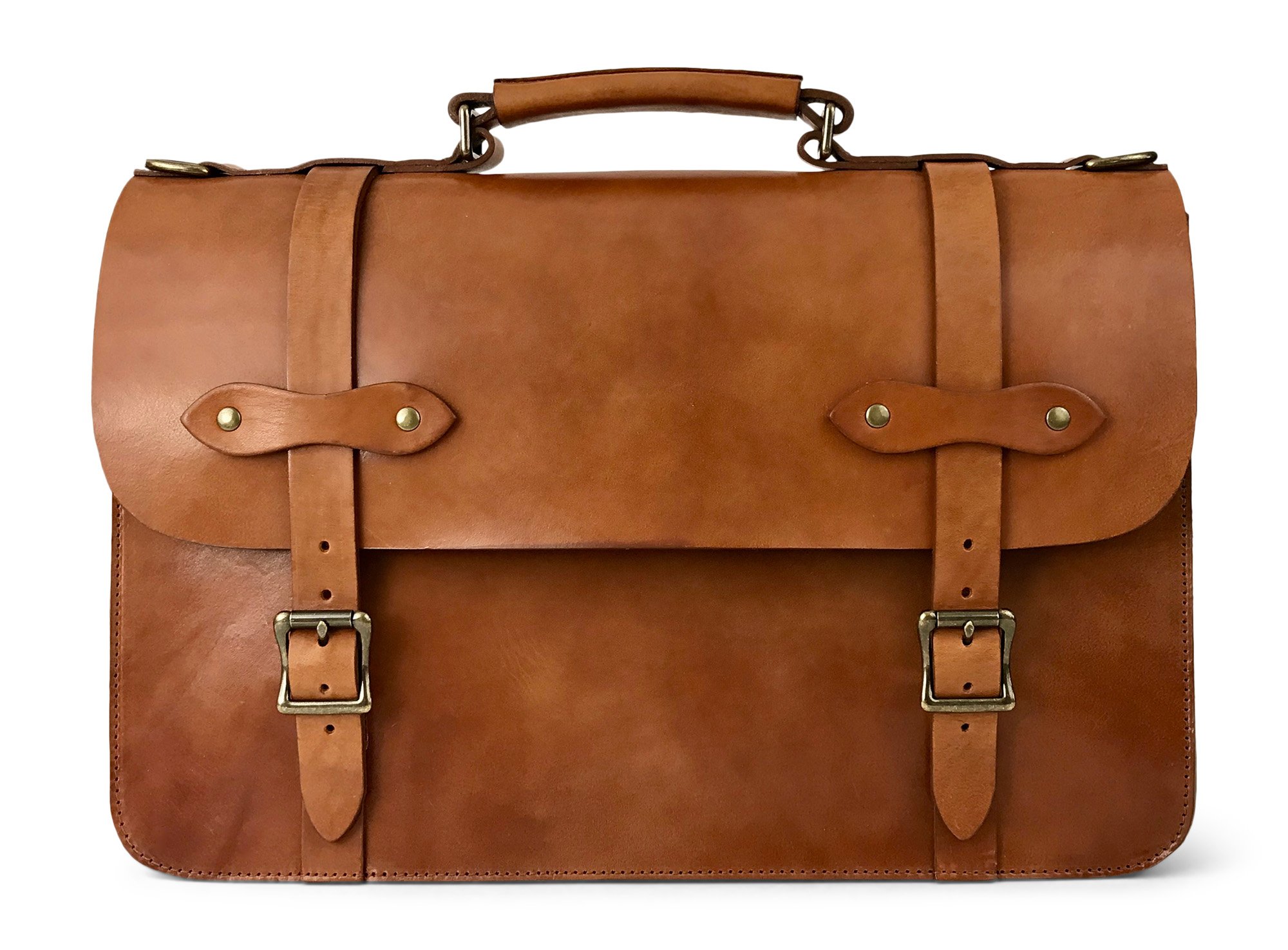 Full Grain Leather Briefcase Made in USA | Vintage Lawyer Briefcase ...