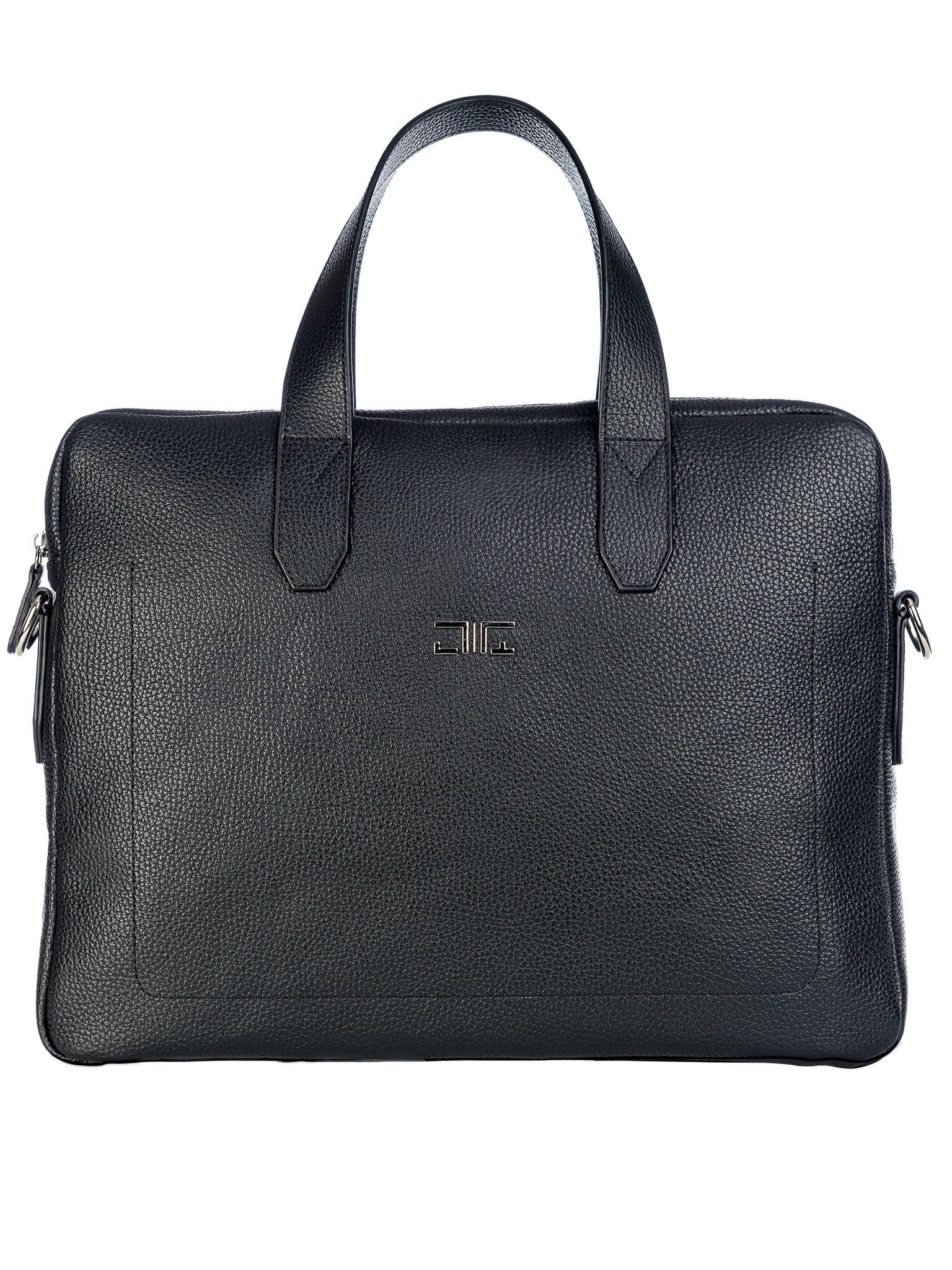 Black Grained Handmade Italian Leather Laptop Briefcase – Elizabetta