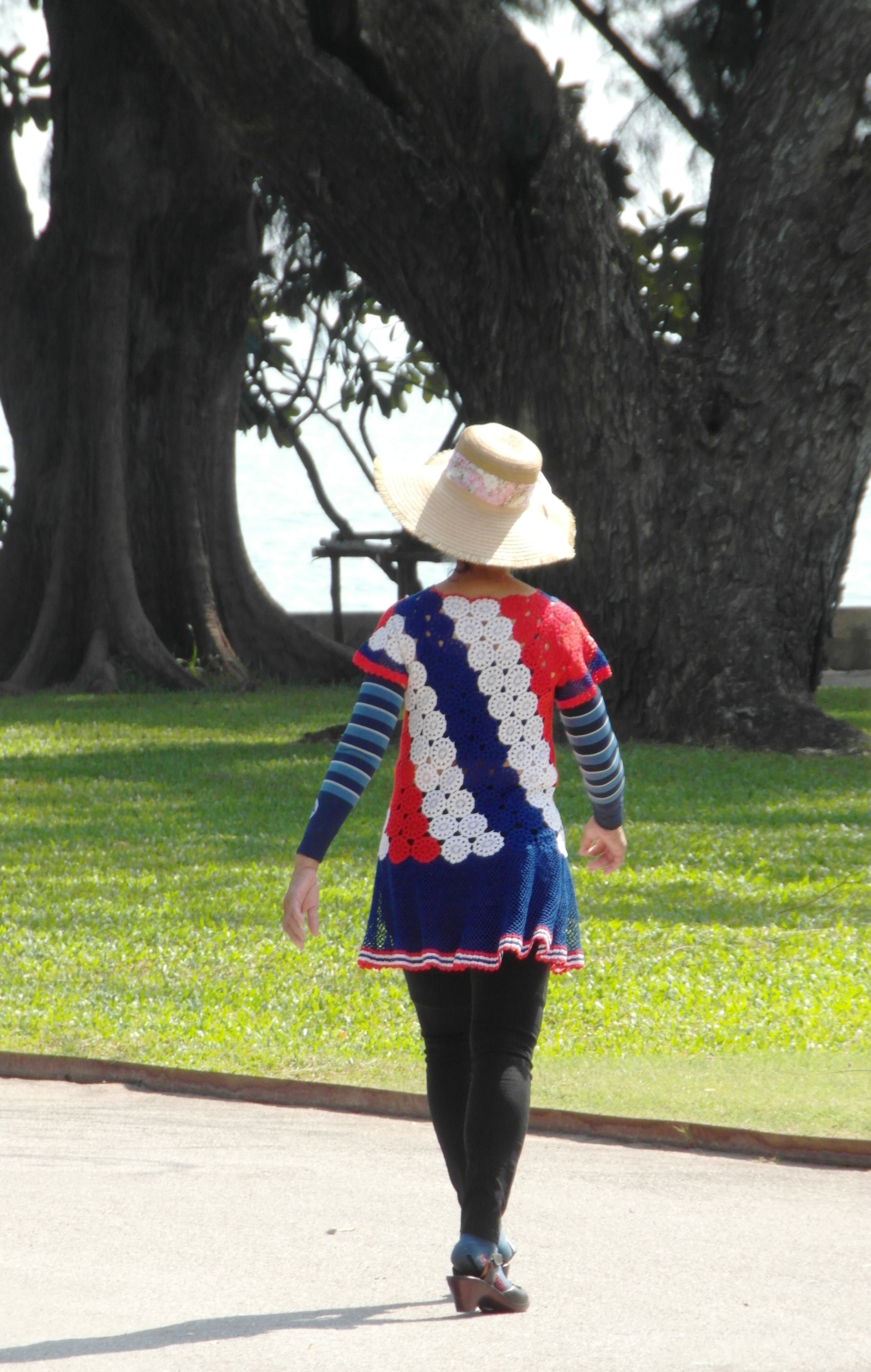 Bright summer fashion in the park photo