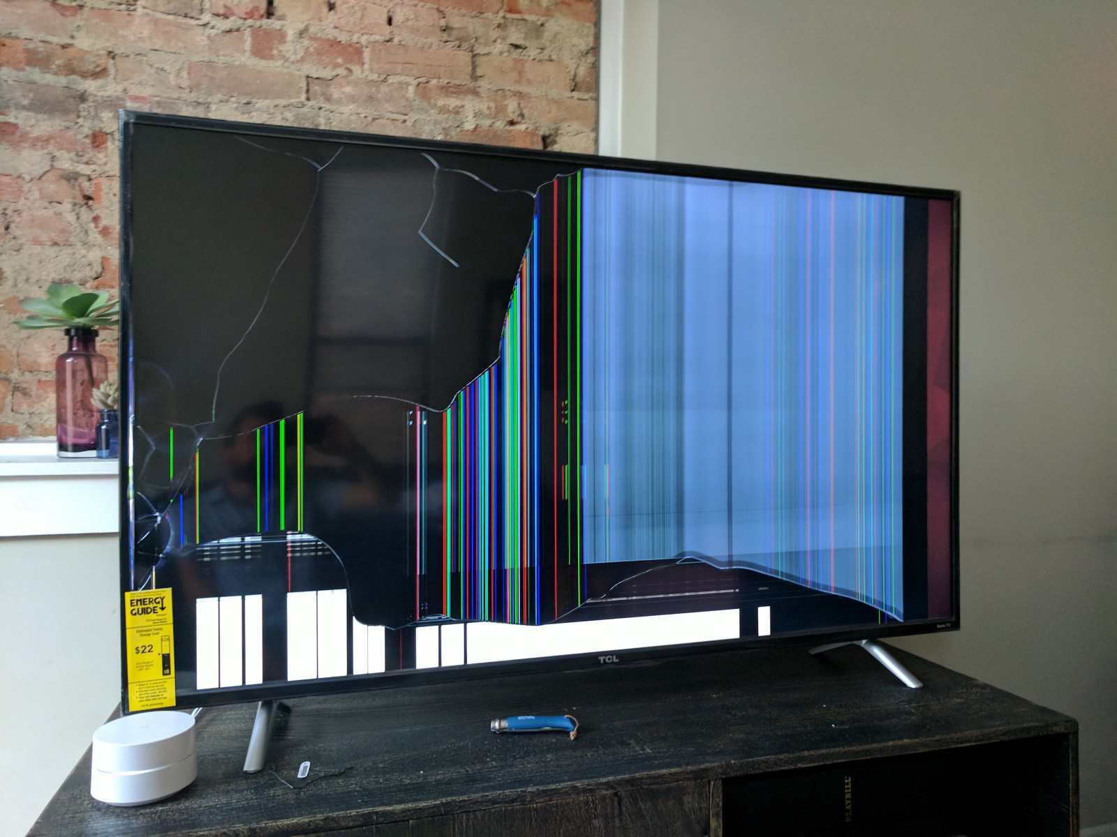 broken flat screen tv