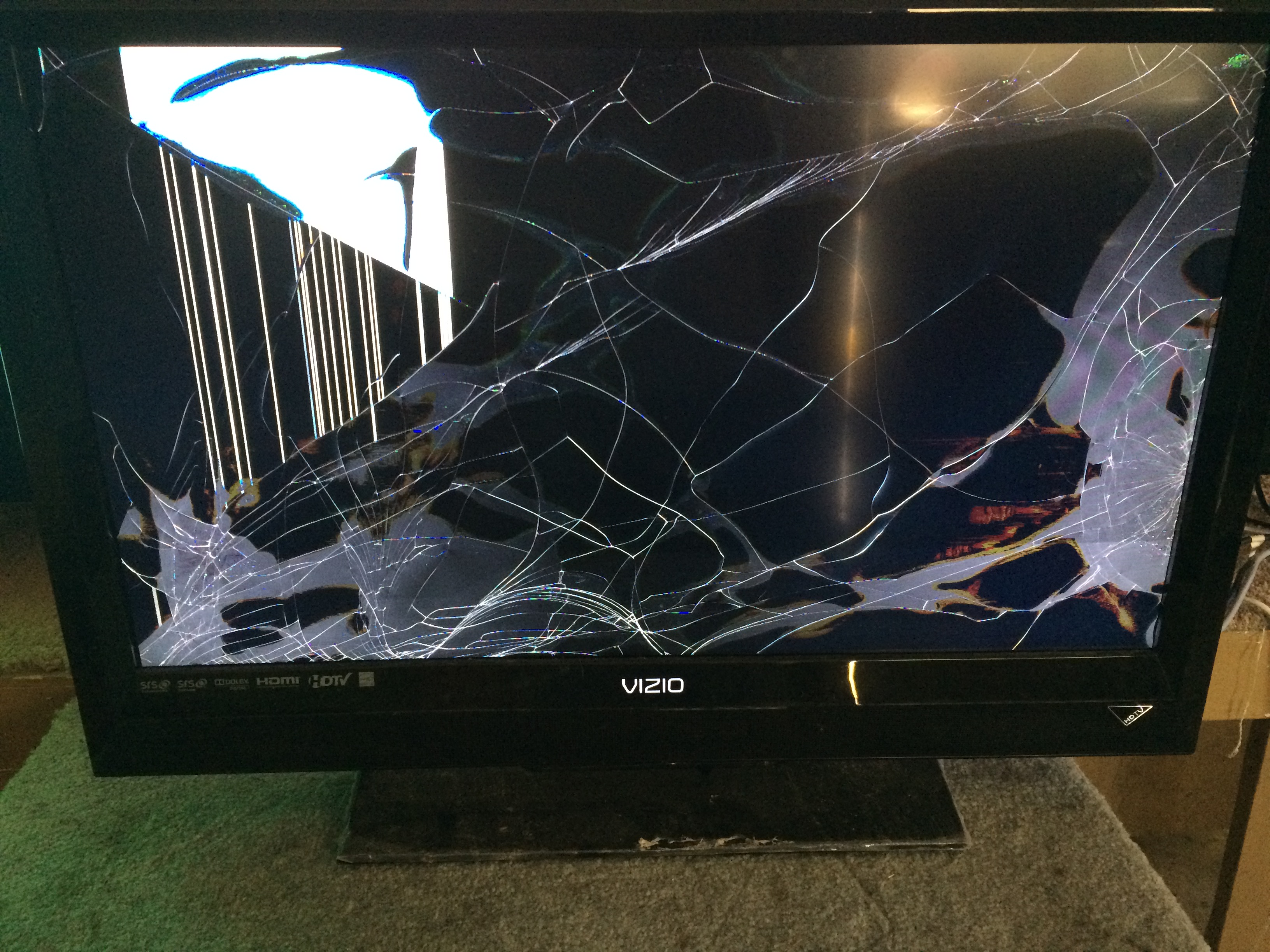 broken flat screen tv