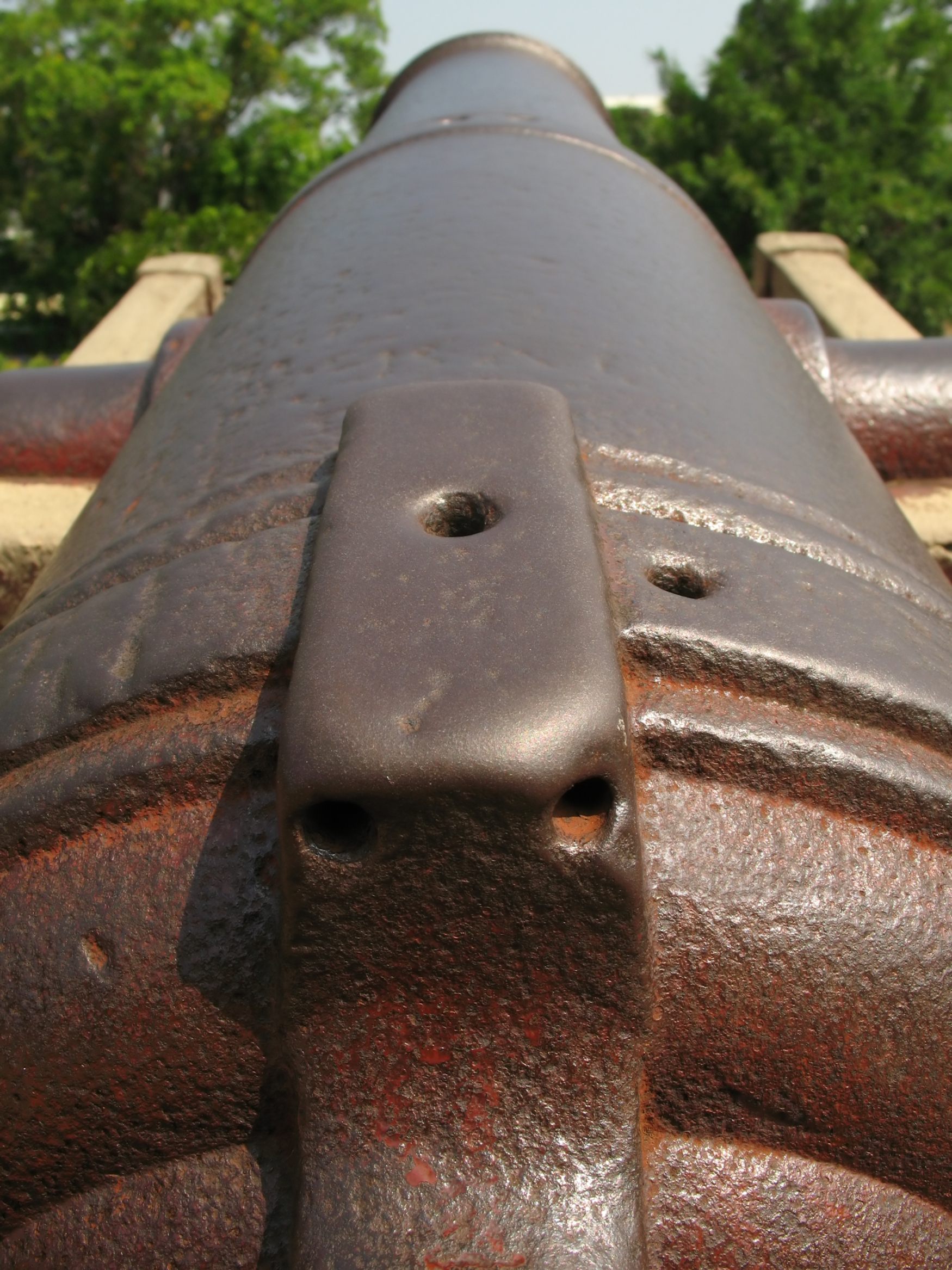 Bronze cannon closeup photo