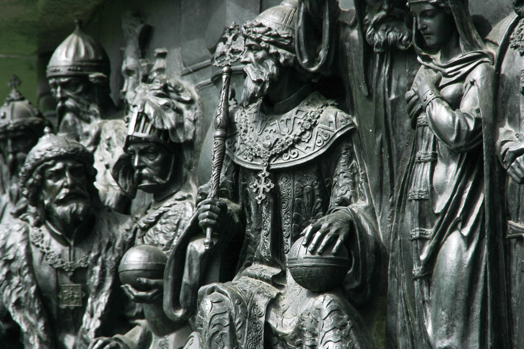 Bronze monument close-up photo