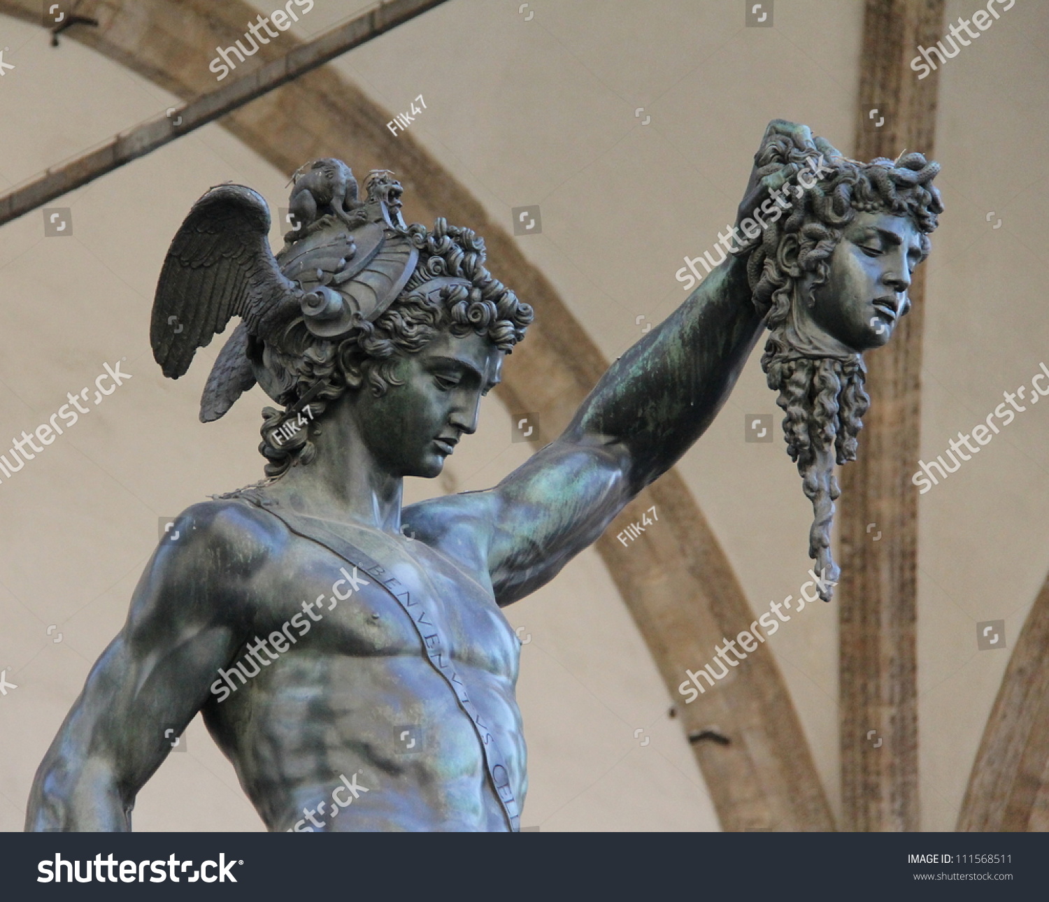Bronze Statue Perseus Holding Head Medusa Stock Photo & Image ...