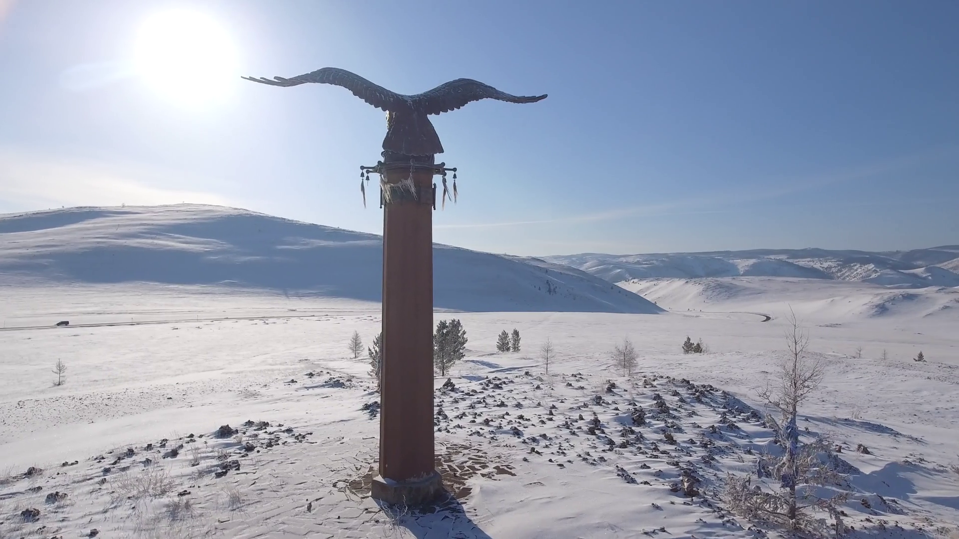 Approach bronze Monument Stella Eagle Shaman Buryatia Mystical ...