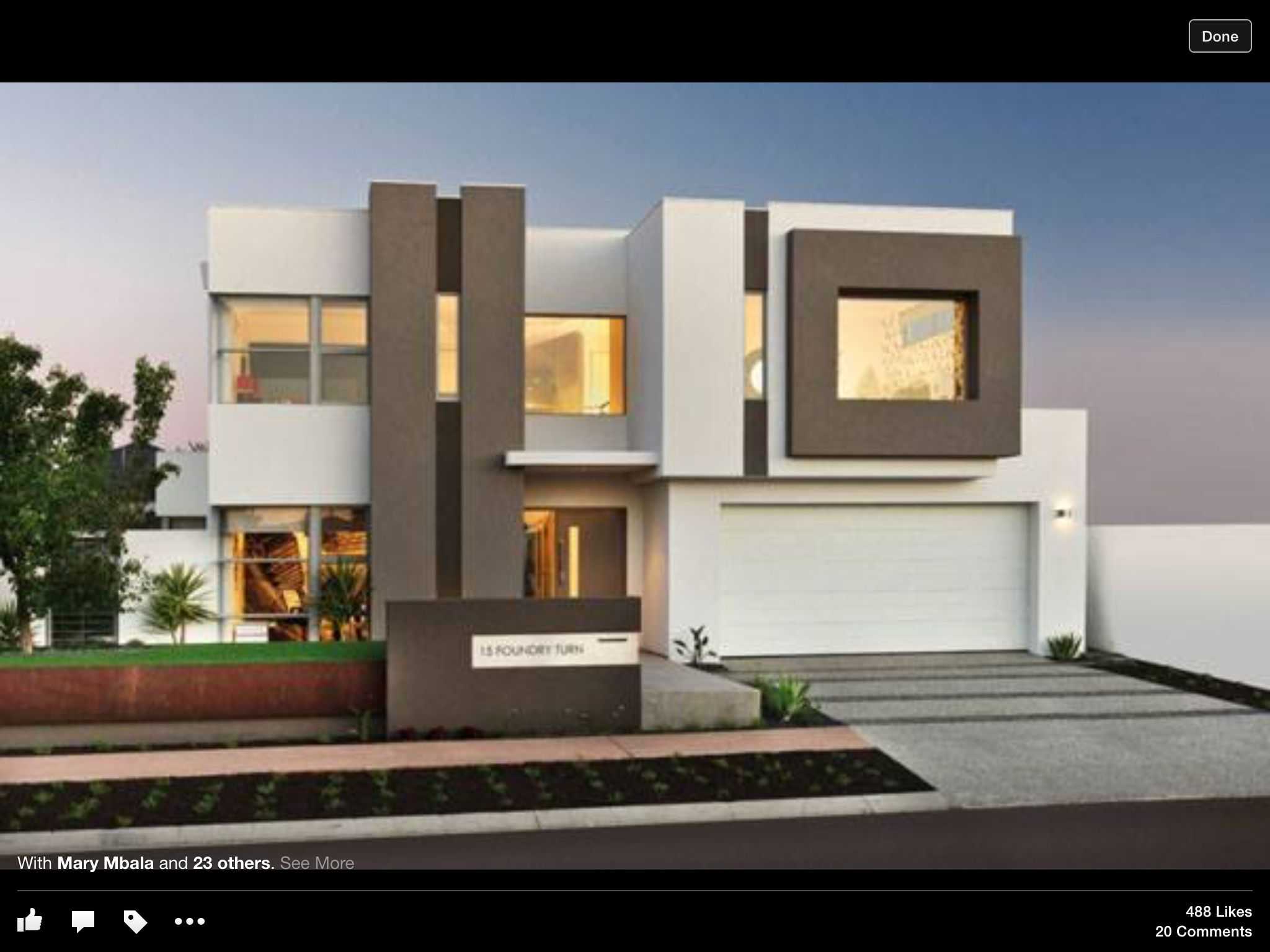Ultra Contemporary House Plans or Rendered White and Brown 2 Storey ...