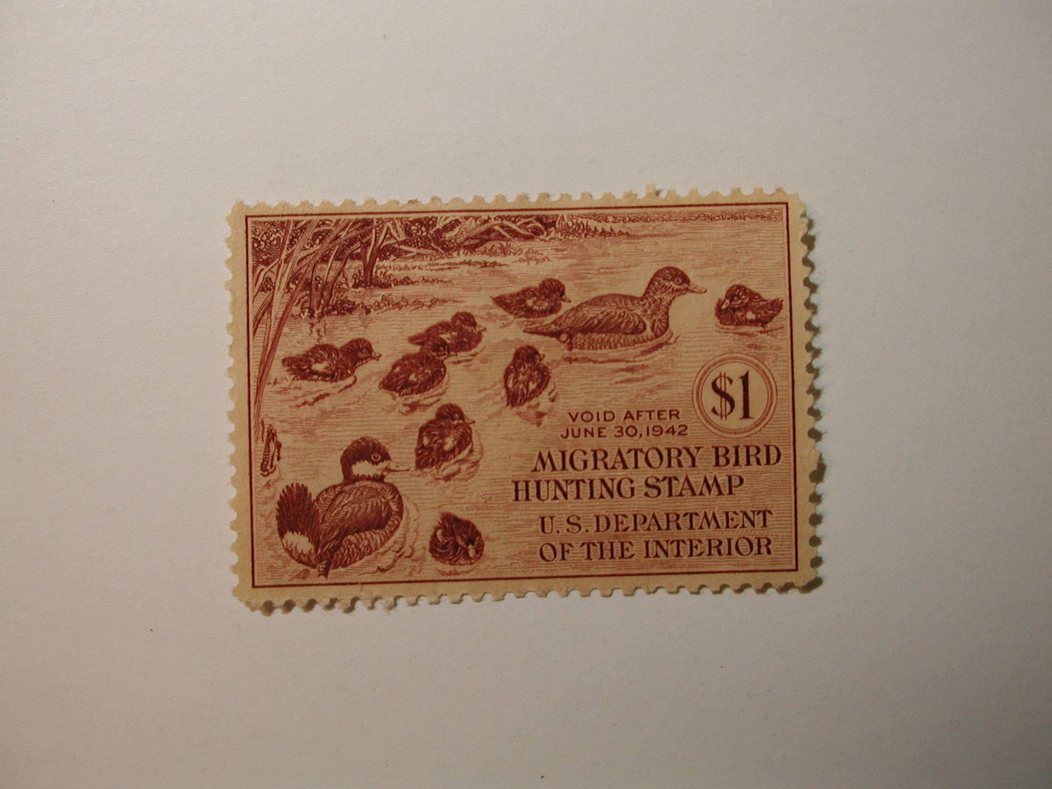 U.S. Stamp Scott #RW9 US Department of Agriculture $1 Migratory Bird ...