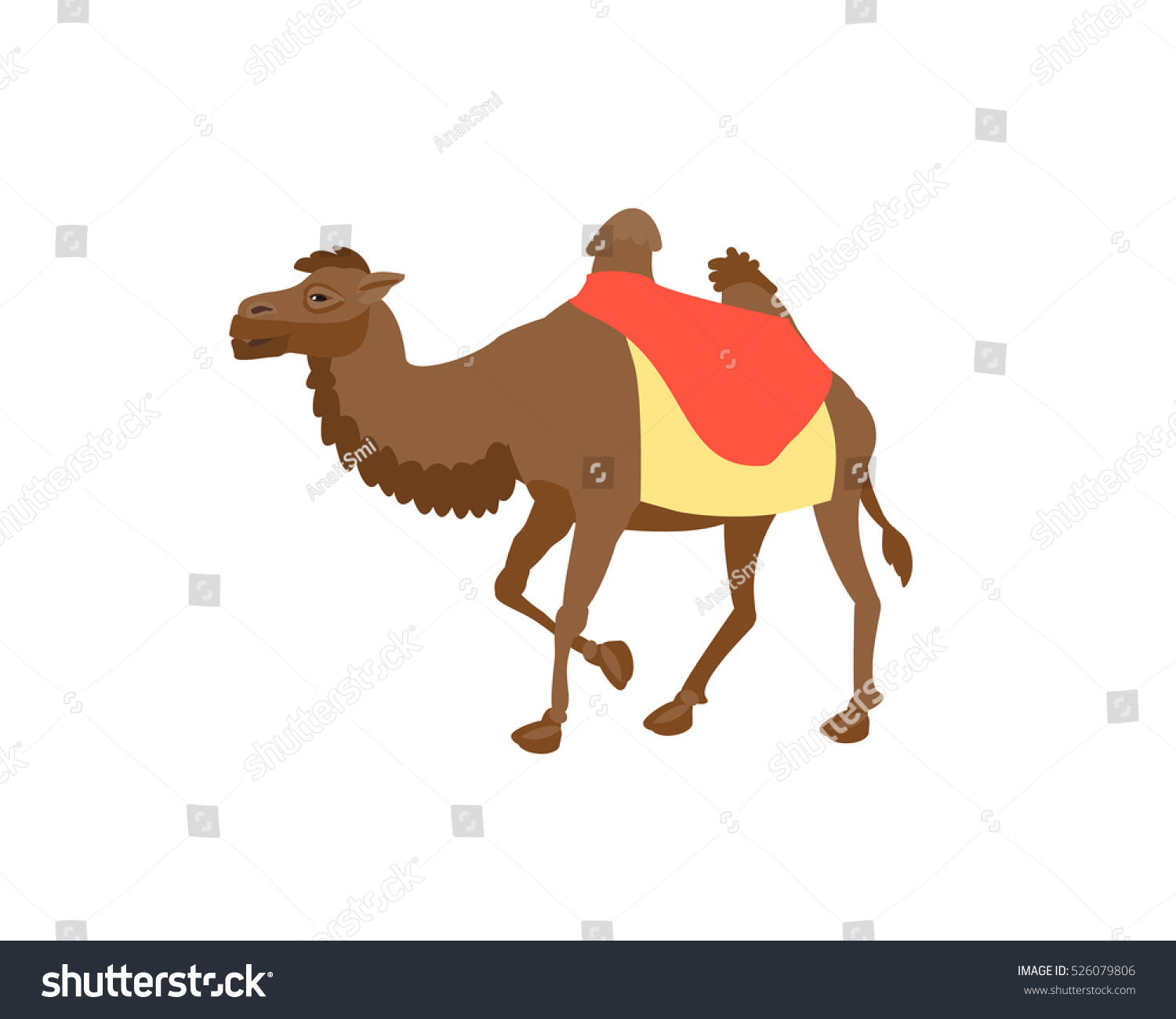 Simple Brown Two Hump Camel Illustration Stock Vector (2018 ...