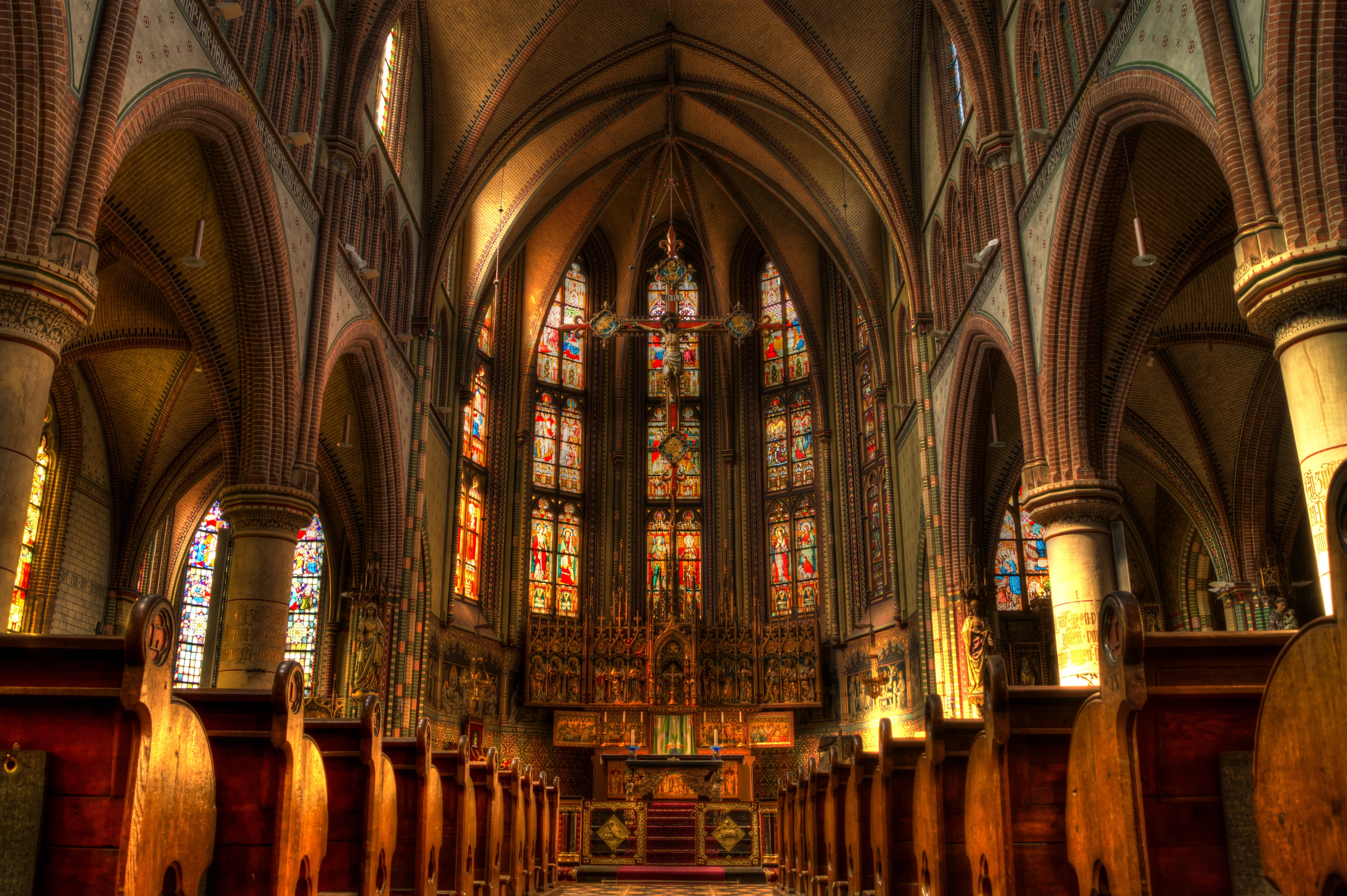Architectural photography of cathedral interior HD wallpaper ...