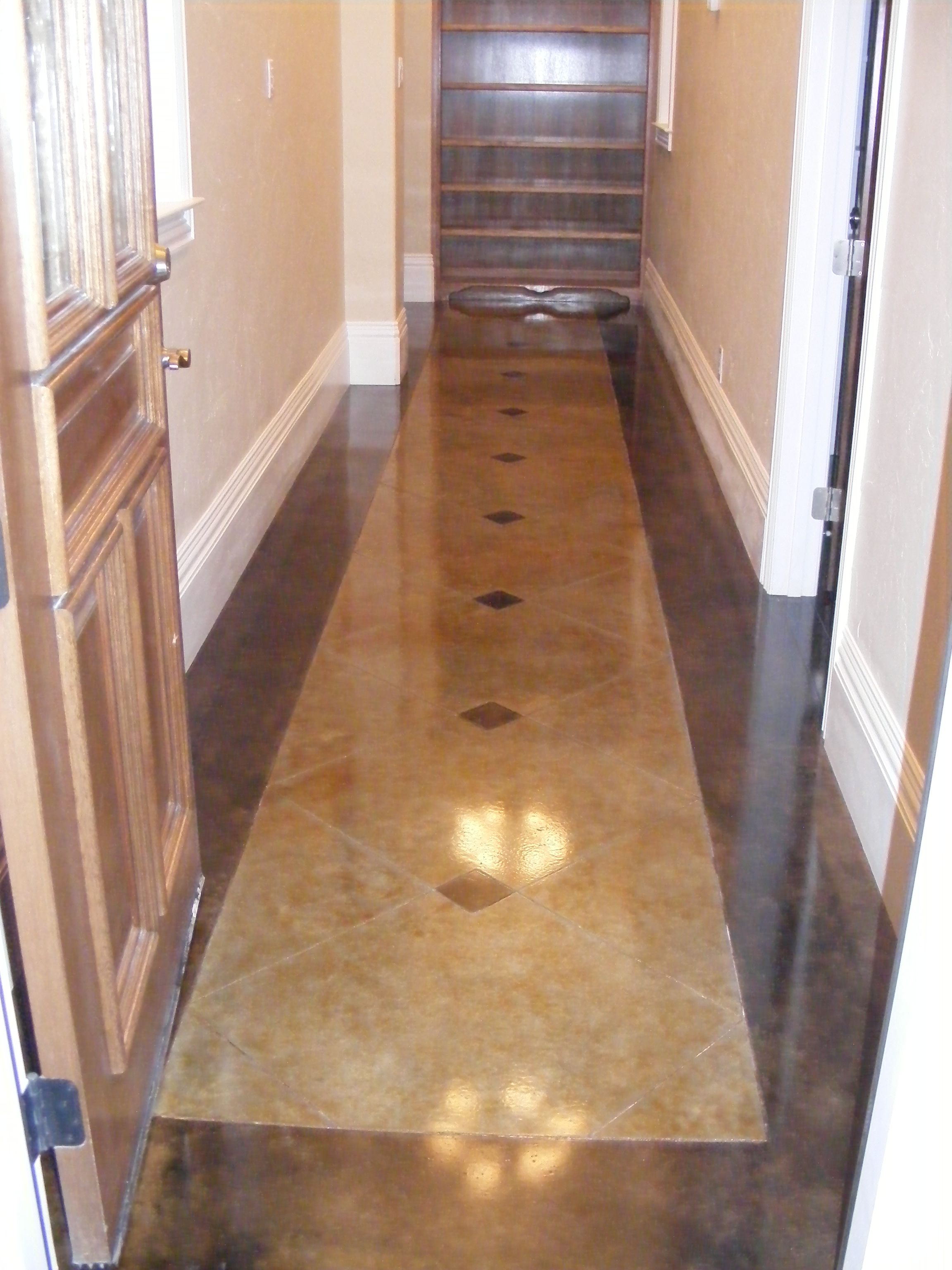 Stained and Scored Hallway | Acid Stained Concrete | Pinterest ...