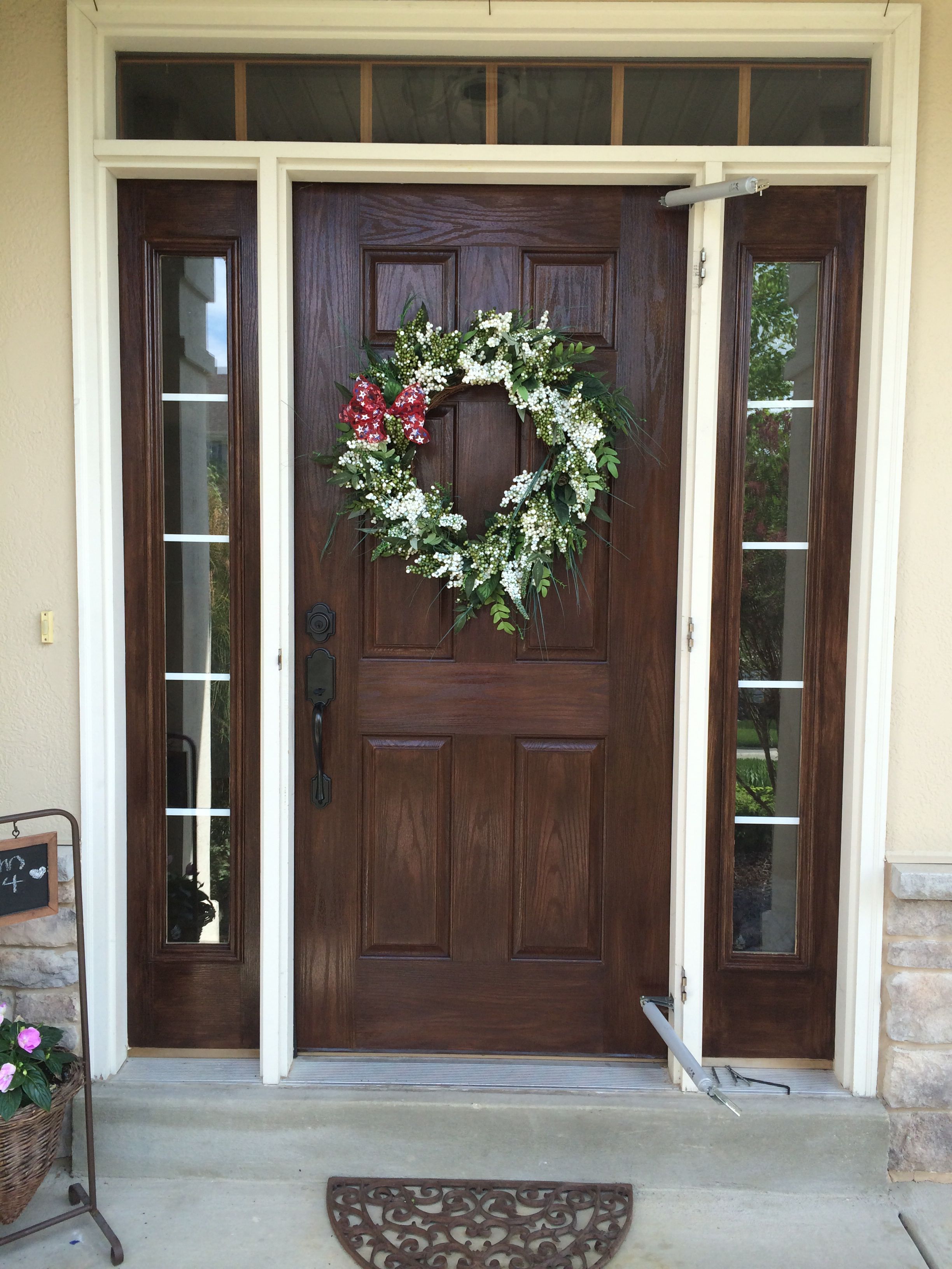 Gel stained fiberglass door, I used old masters gel stain over my ...