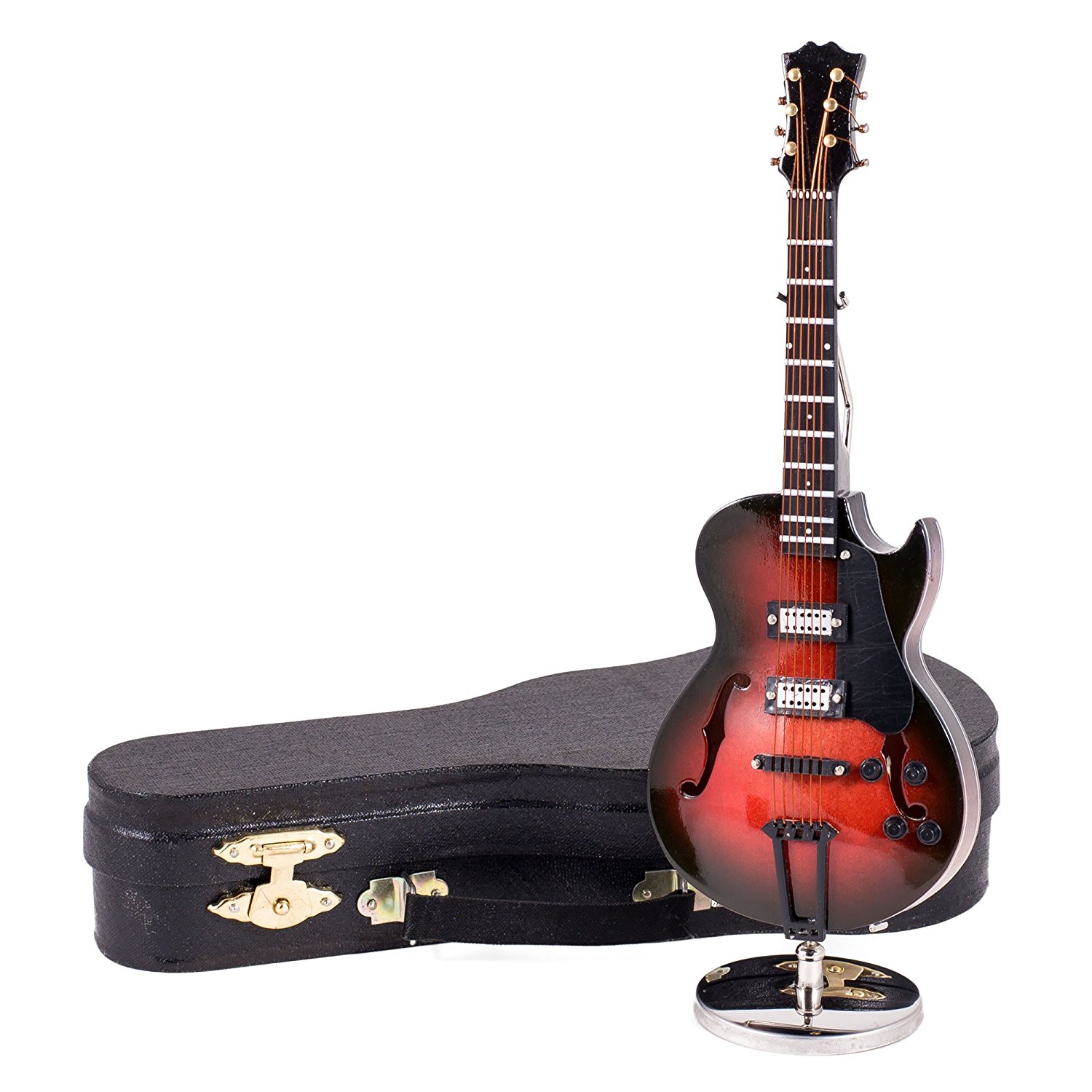 Amazon.com: Brown Electric Guitar Music Instrument Miniature Replica ...