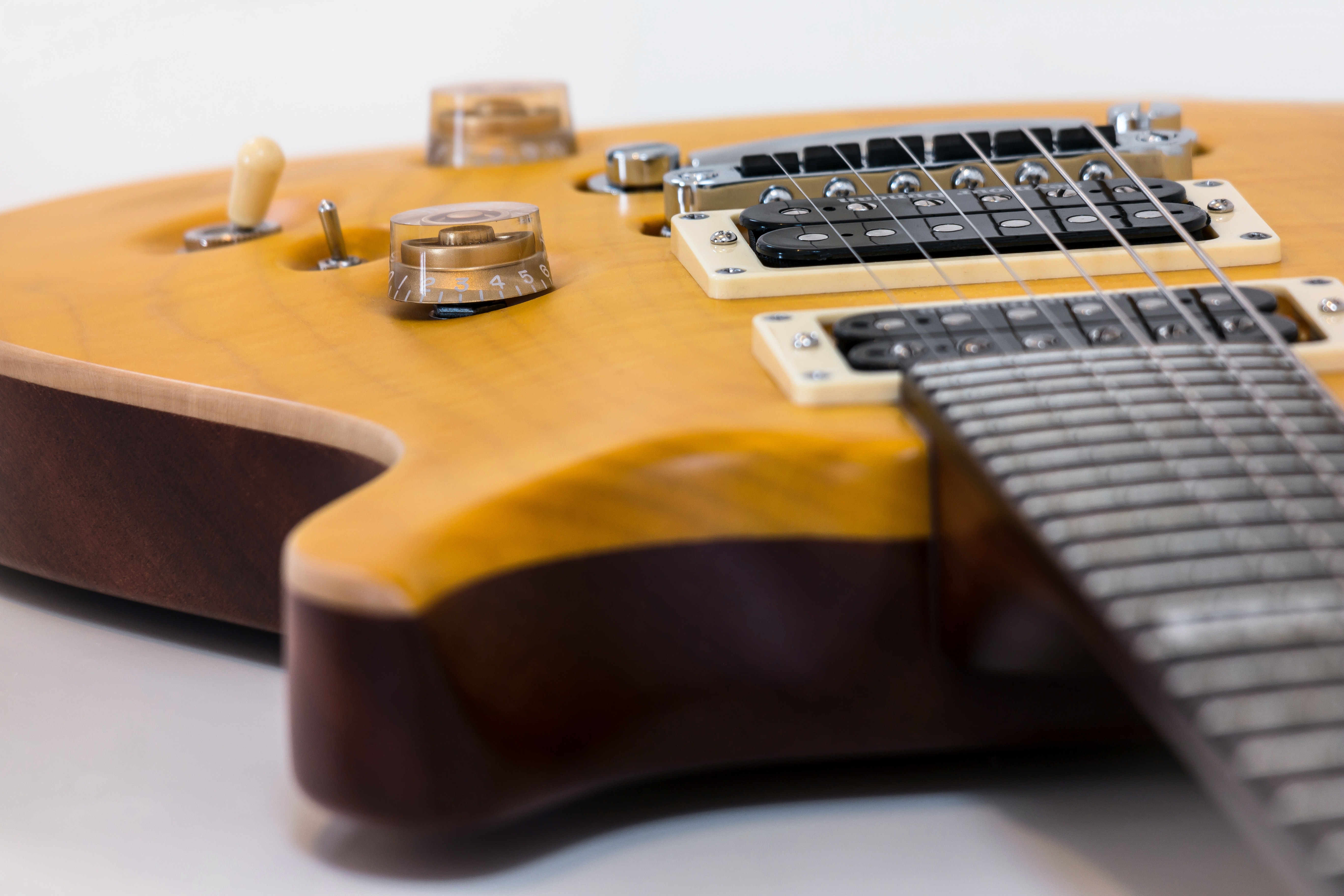 Brown Electric Guitar, Blur, Close-up, Electric guitar, Fretboard, HQ Photo