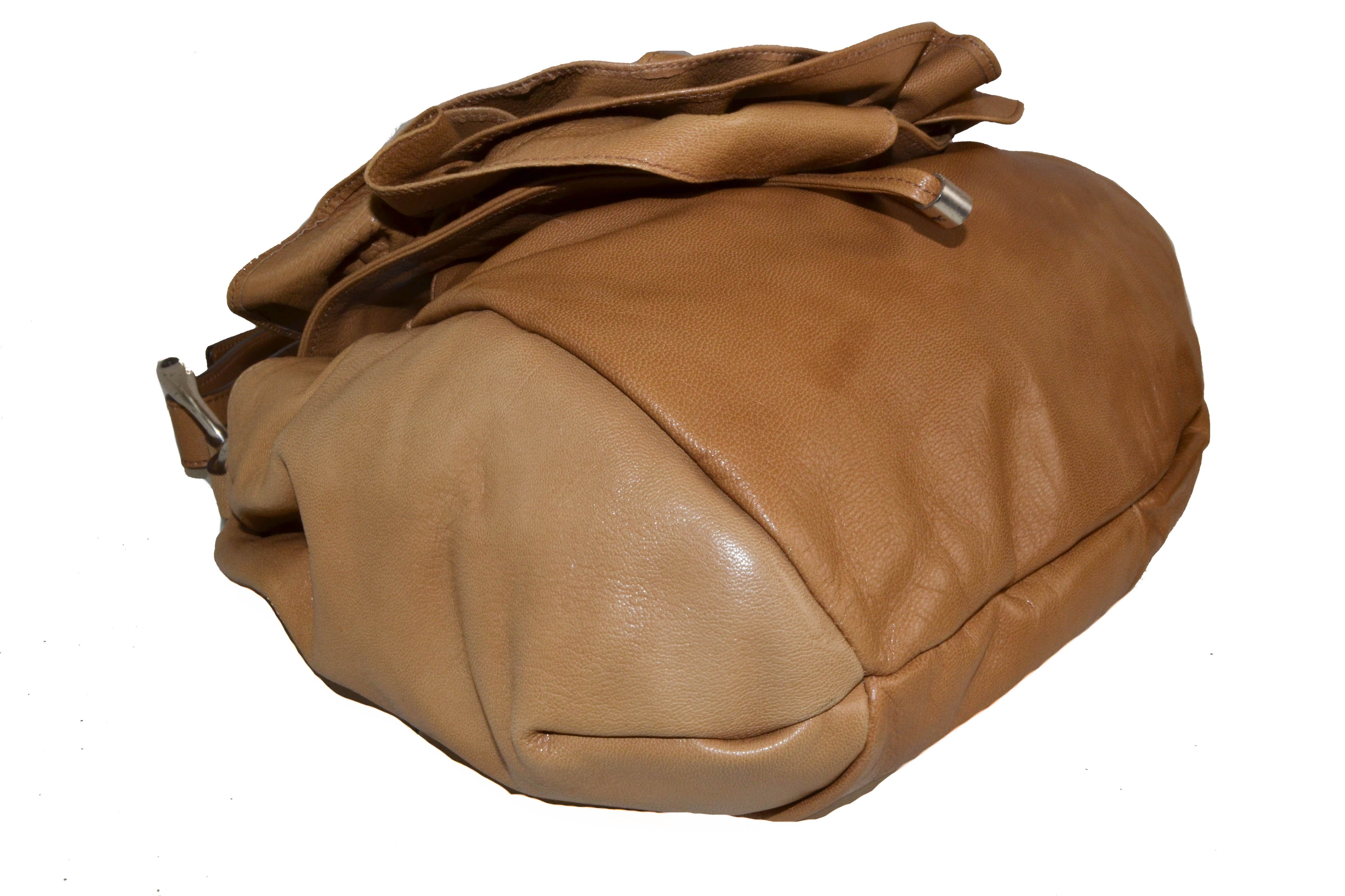 Authentic Yves Saint Laurent Brown Flower Tote Shoulder Bag – Paris ...