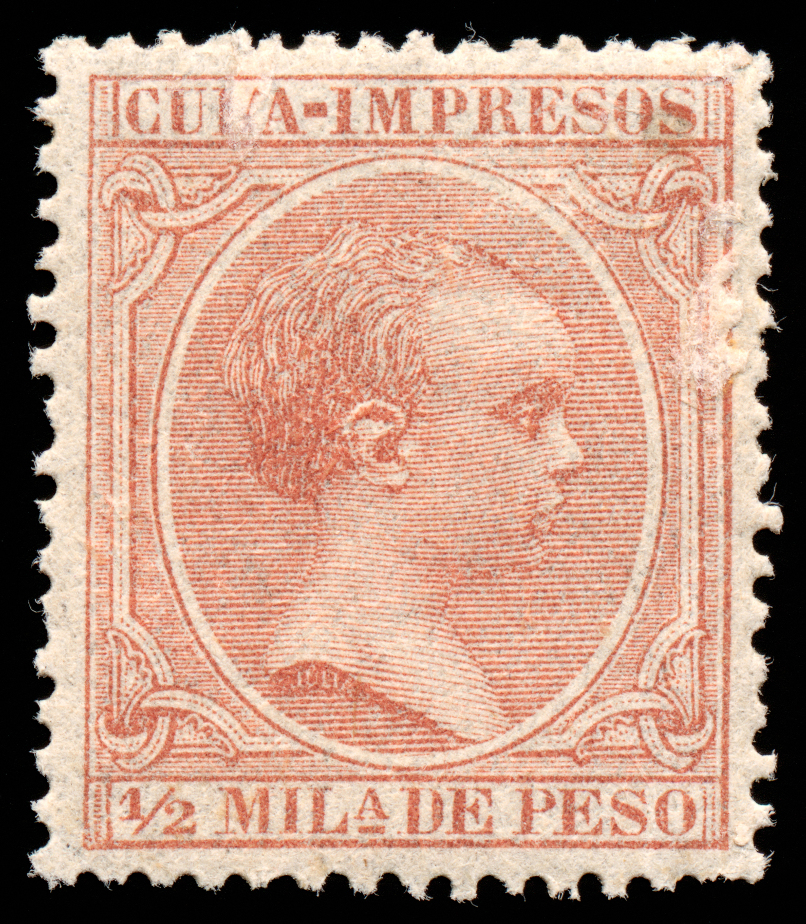 Brown king alfonso xiii stamp photo