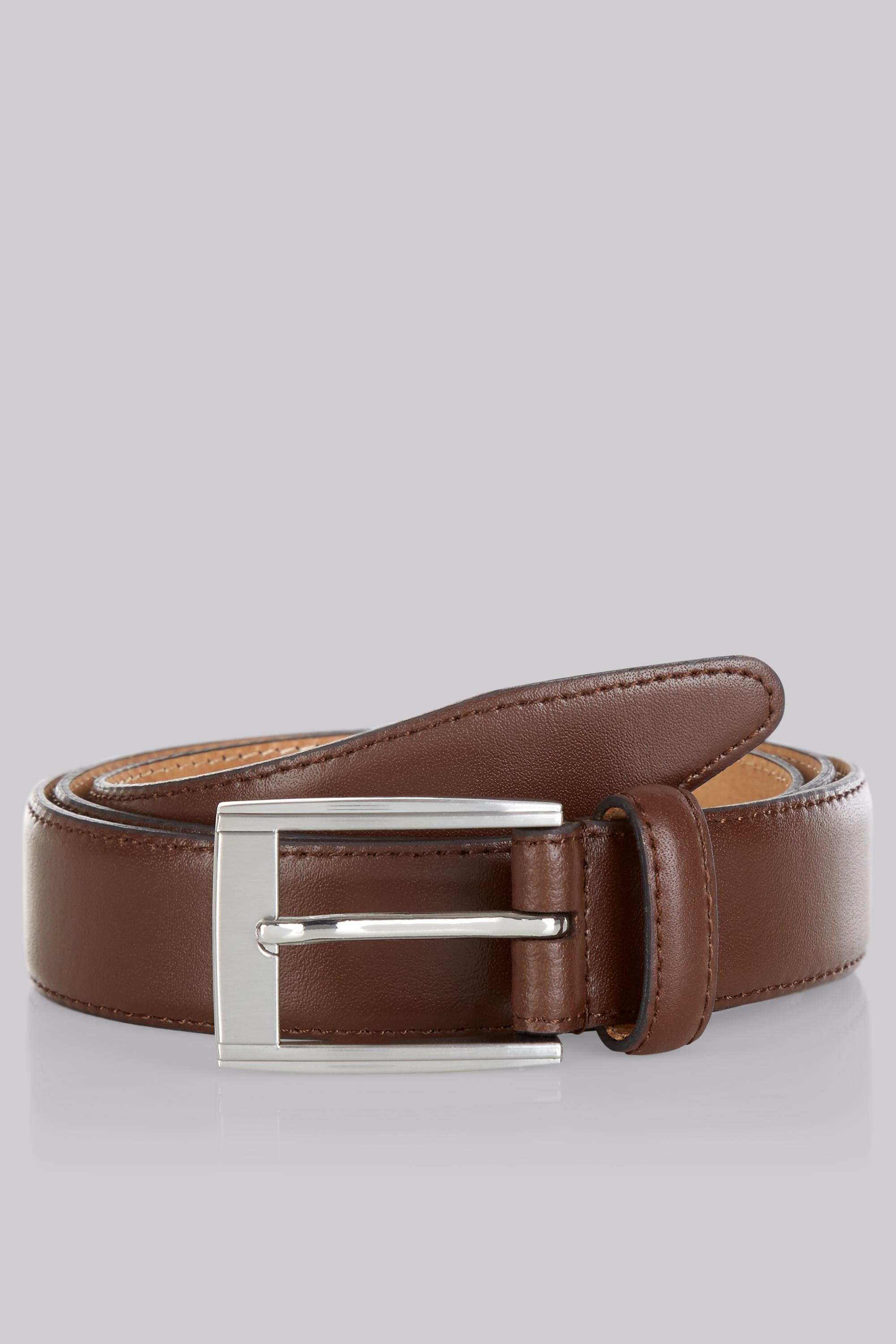 Moss 1851 Brown Real Leather Belt