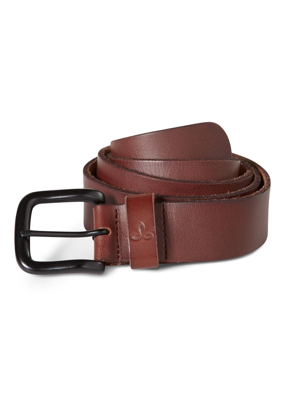prAna Men's Belt | Matte Black Buckled Tanned Leather Belt | prAna