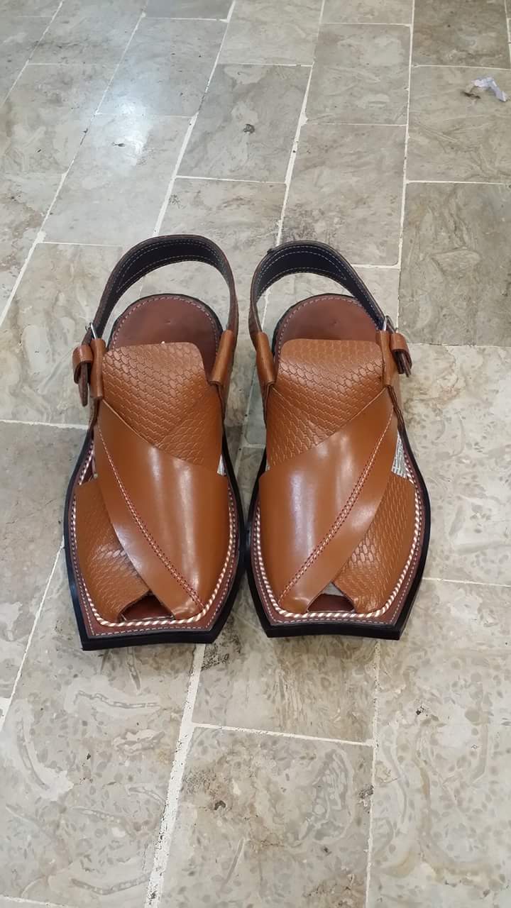 Brown leather sandals photo