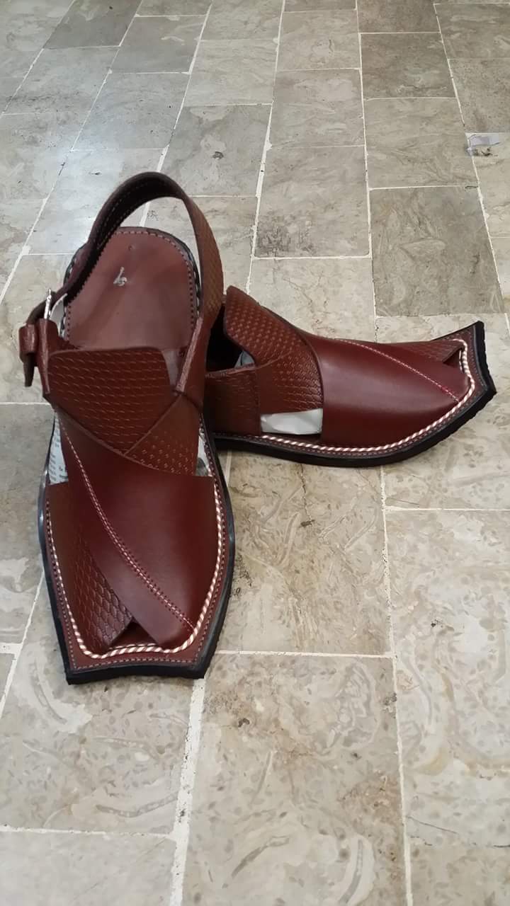 Brown leather sandals photo