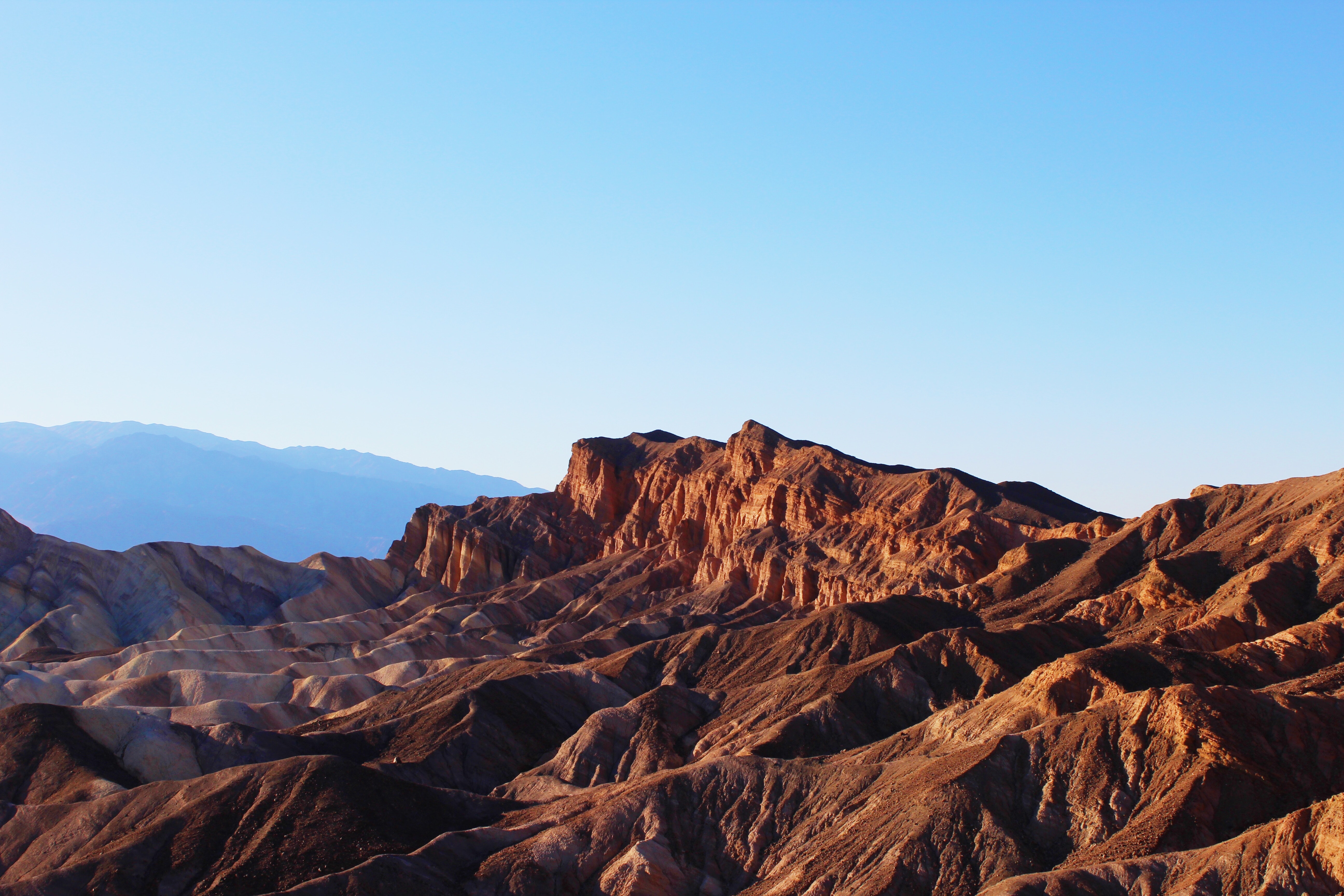 Brown Mountain Under Blue Sky at Daytime, Barren, Nature, Travel, Sunset, HQ Photo