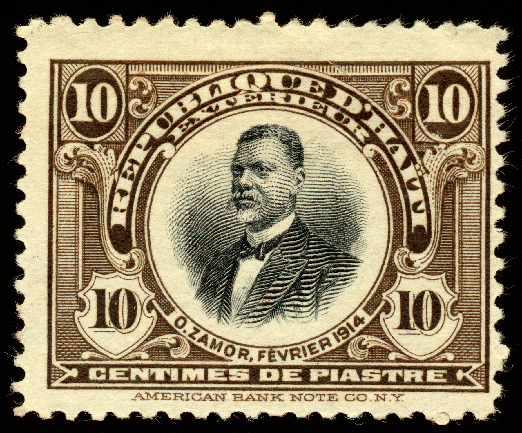 Brown Oreste Zamor Stamp, 10, Postmark, Republic, Rectangular, HQ Photo