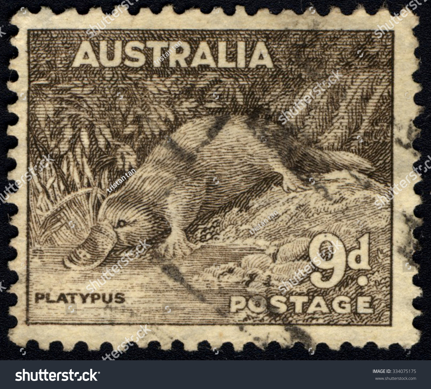 Australia Circa 1937 Cancelled Postage Stamp Stock Photo & Image ...