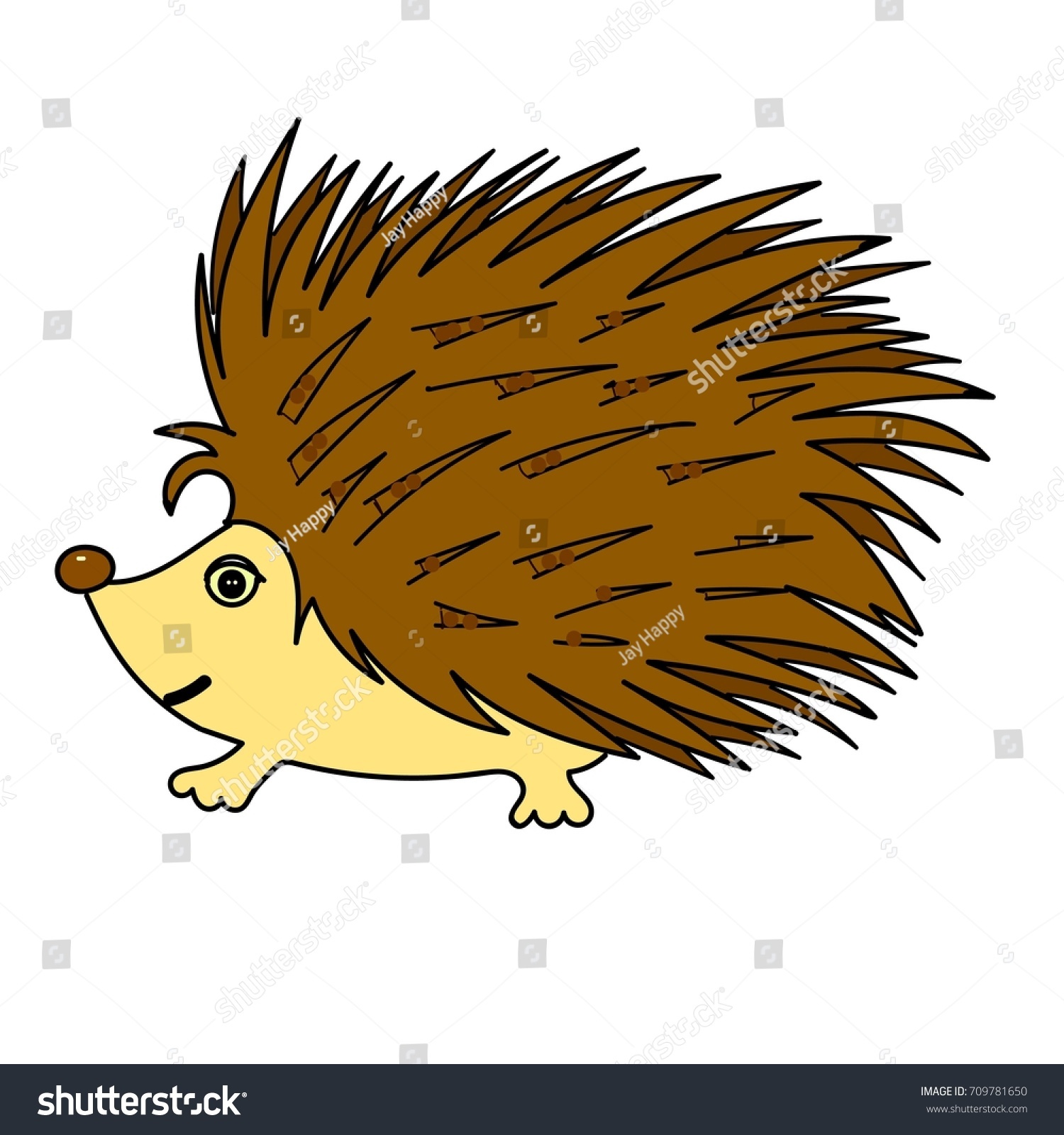 Porcupine Quills Cartoon Funny Animal Art Stock Vector 709781650 ...