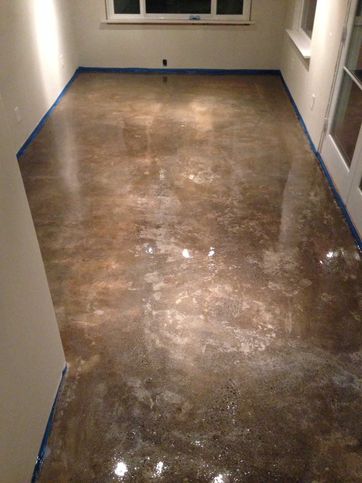 Concrete Floor Refinishing- 100% solid Epoxy application before ...
