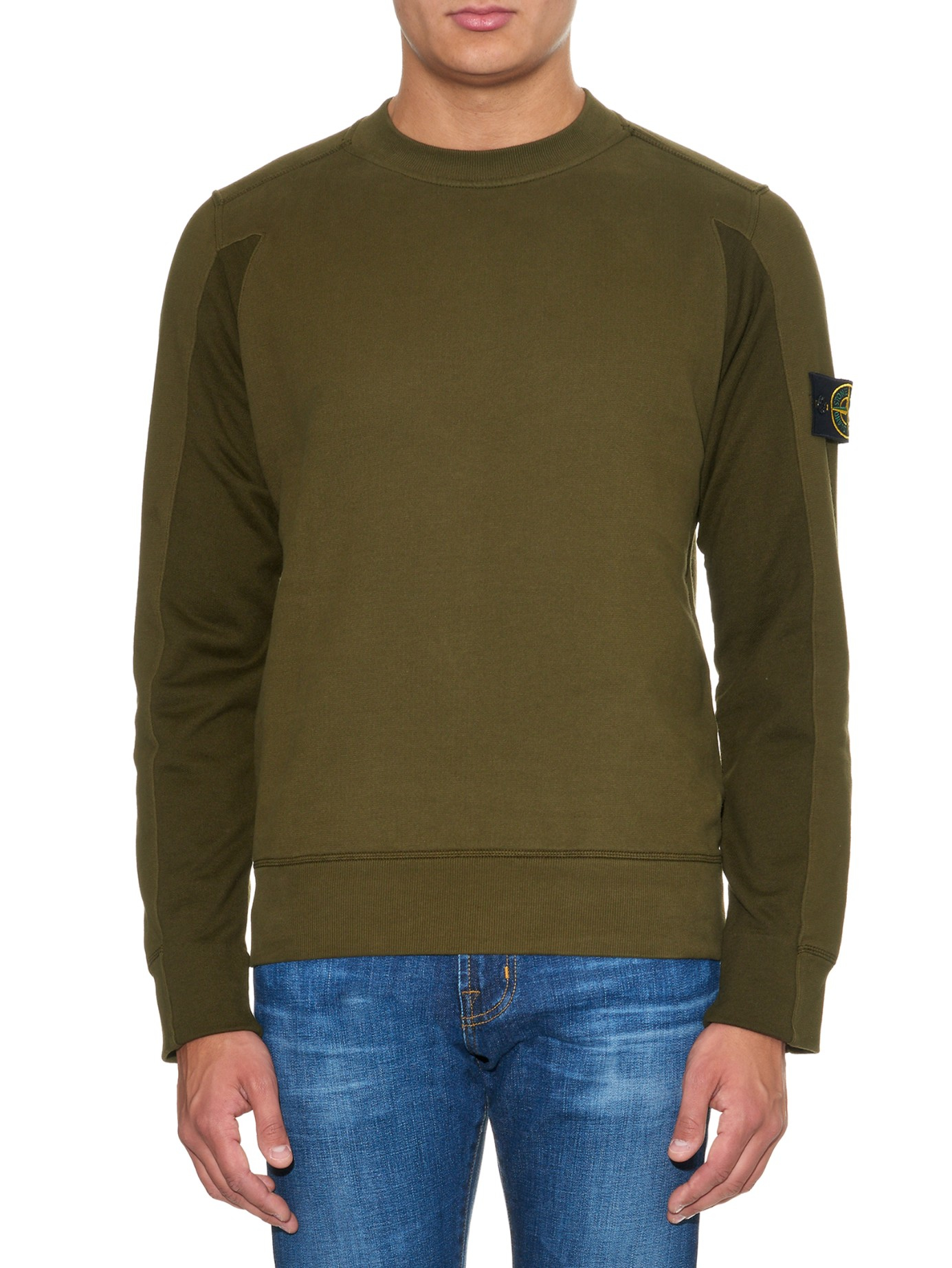 Lyst - Stone Island Crew Neck Cotton-fleece Sweatshirt in Brown for Men