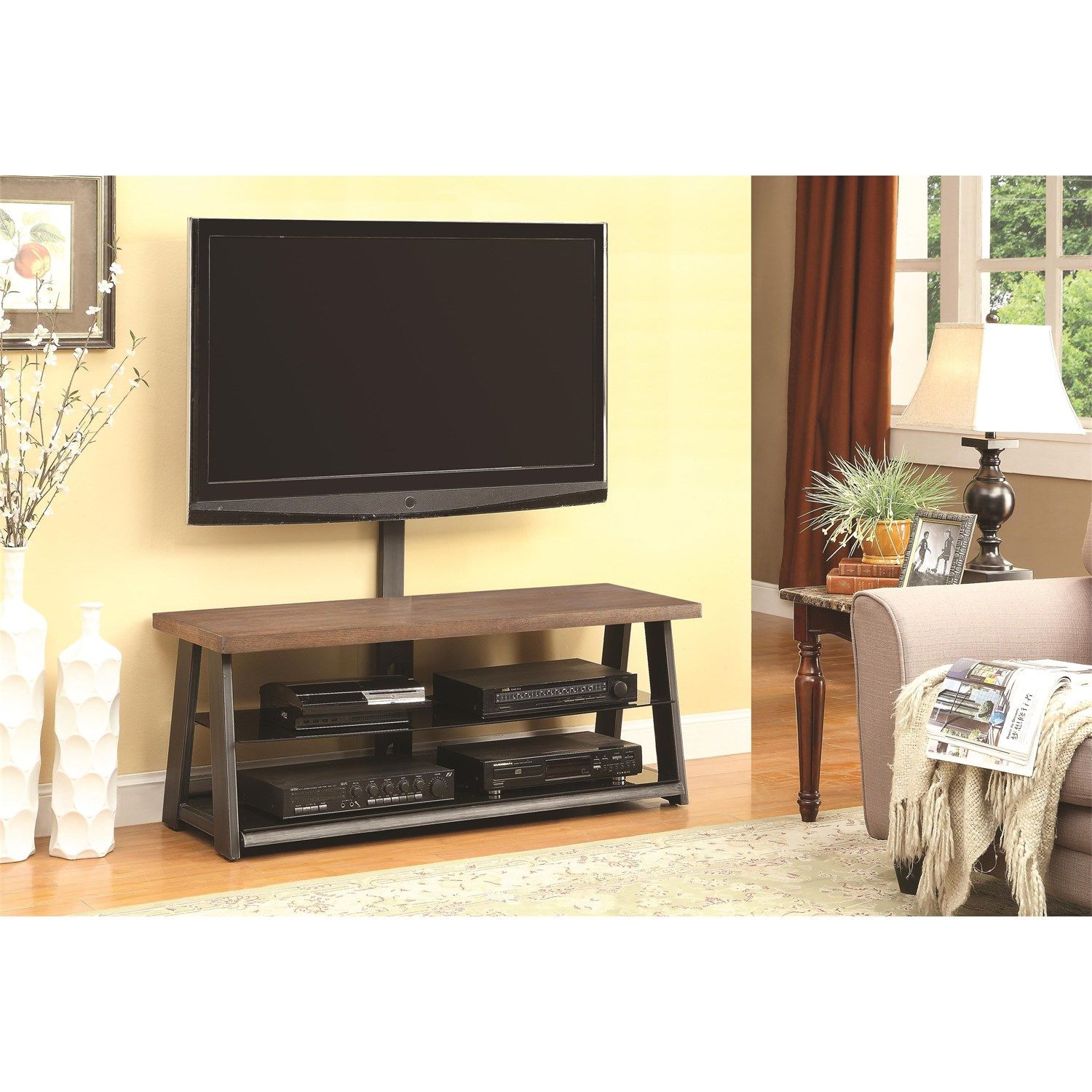 Coaster Furniture 700217 TV Stand in Brown Wood | Coasters, Tv ...