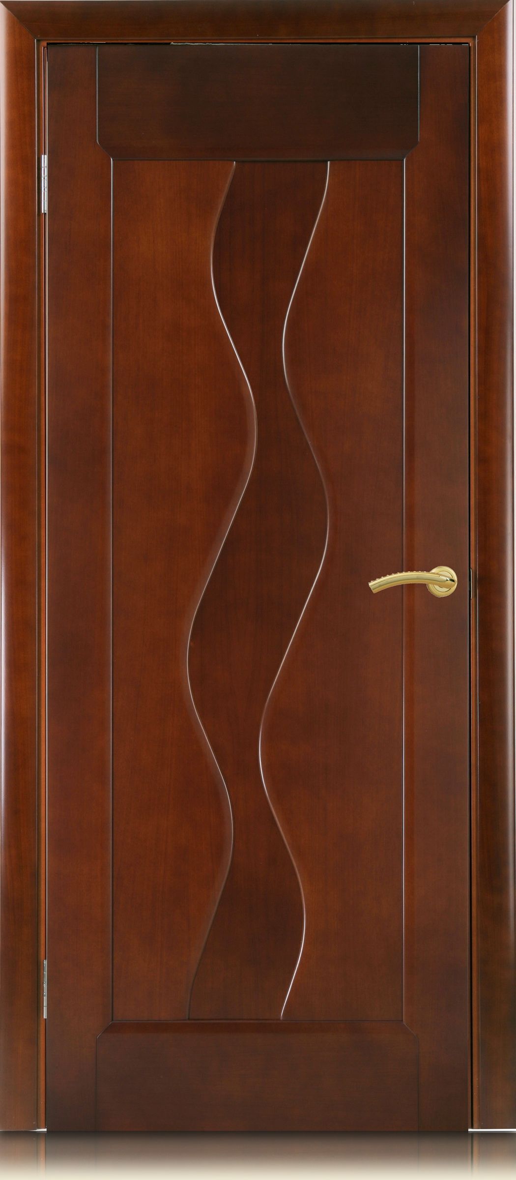 Classic wooden door with frosted glass