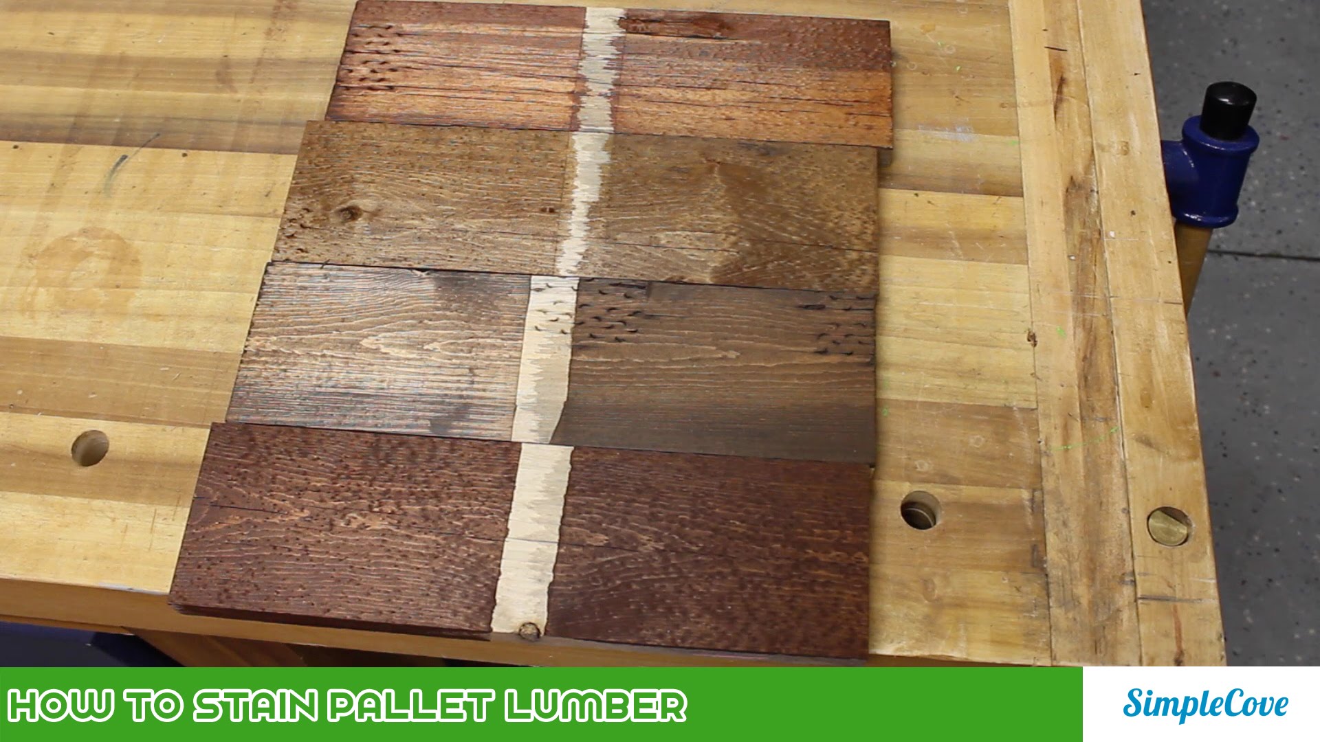 How To Stain Pallet Lumber - YouTube