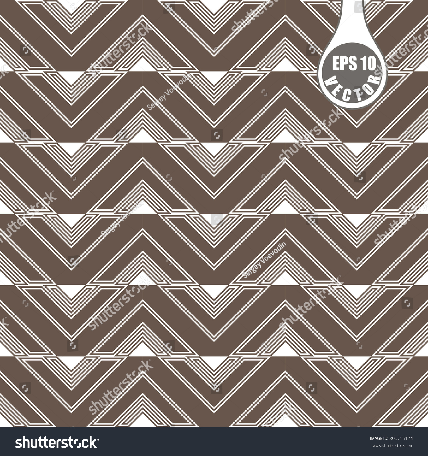 Zigzag Unless Geometric Pattern Brown Shades Stock Vector 300716174 ...