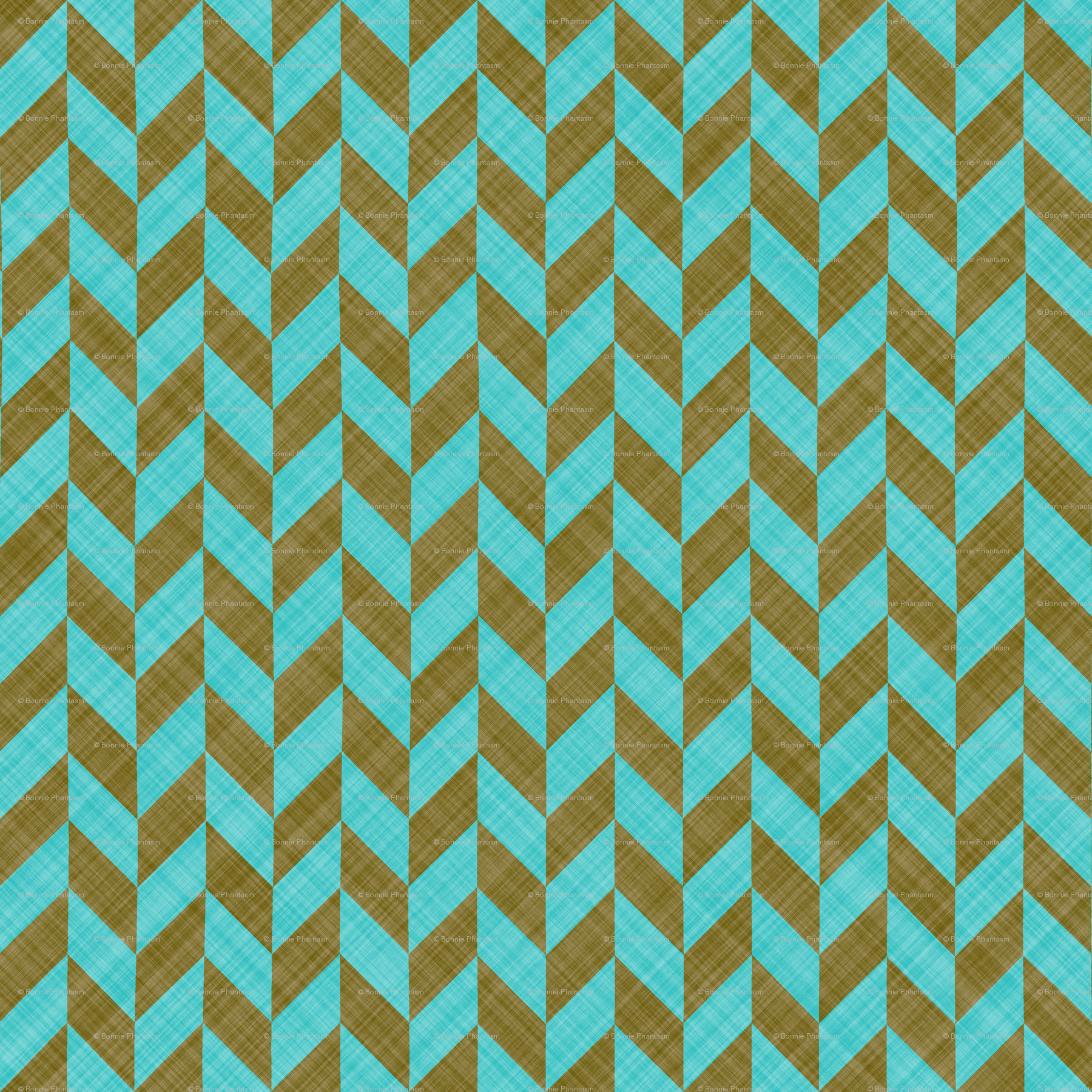 Chevron Linen - Zigzag Alternate - Brown Turquoise wallpaper ...