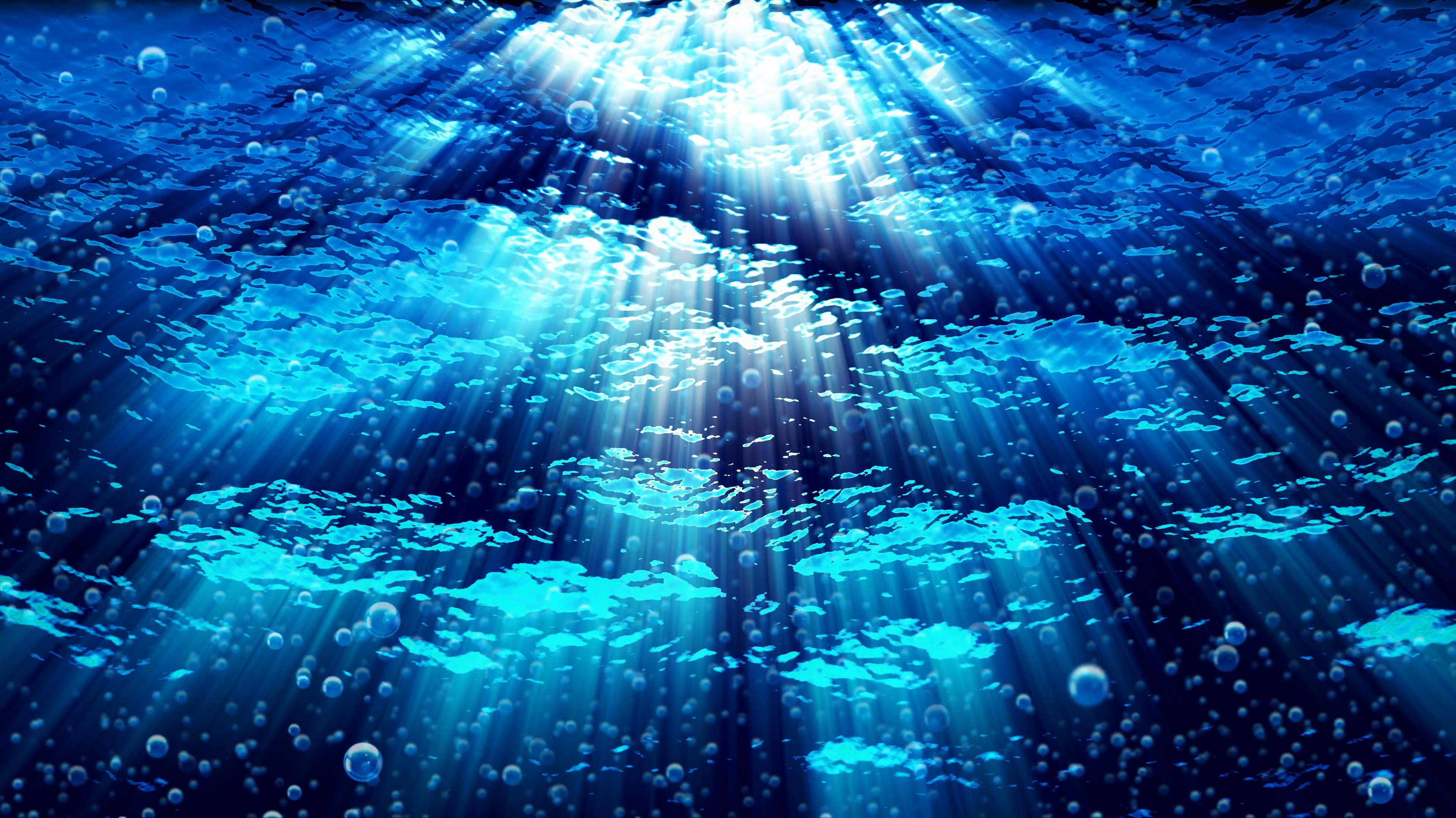 Water FX0326: Underwater ocean waves ripple as bubbles rise (Video ...